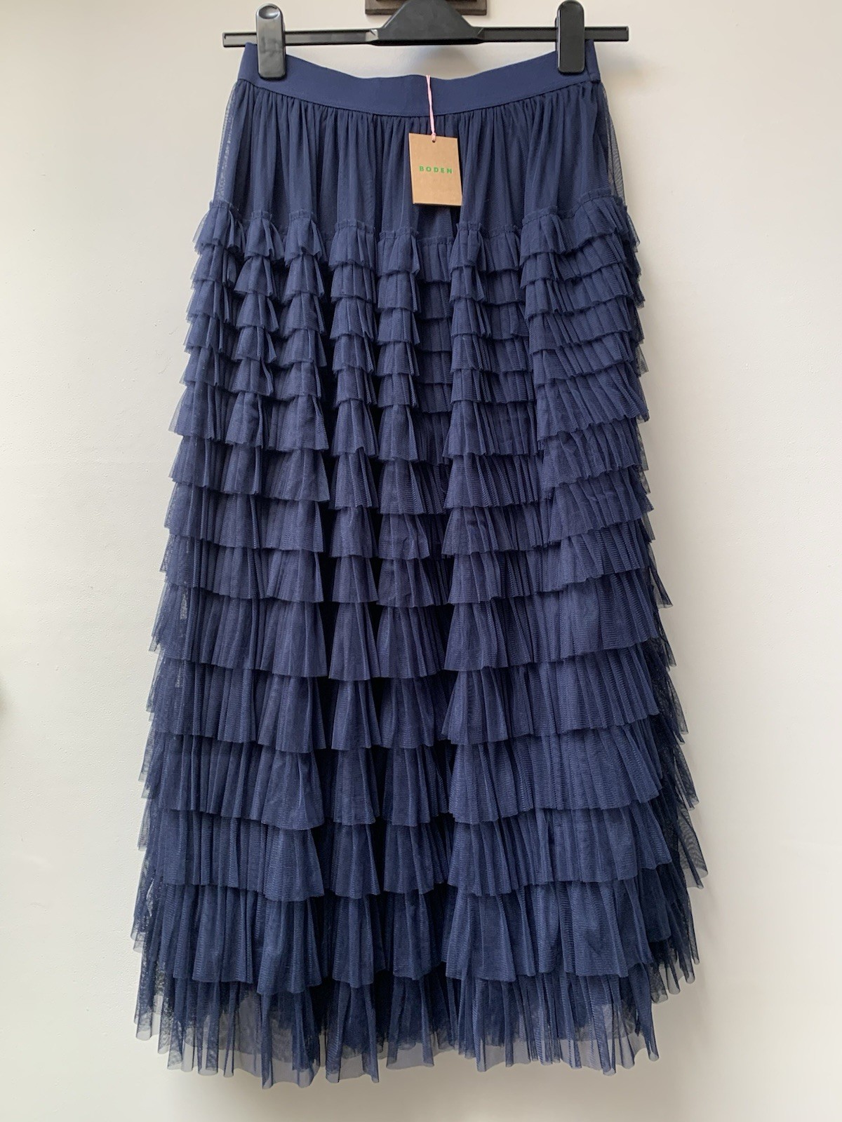 Boden Tiered Tulle Maxi Skirt Size UK 12 Reg Navy Blue Princess New With Tags