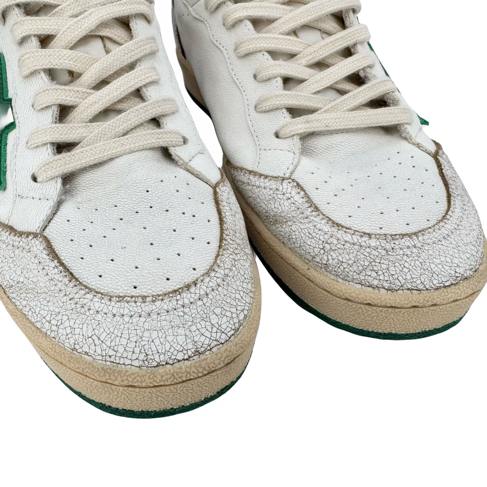 Golden Goose Ball Star White and Green Sneaker Size 41