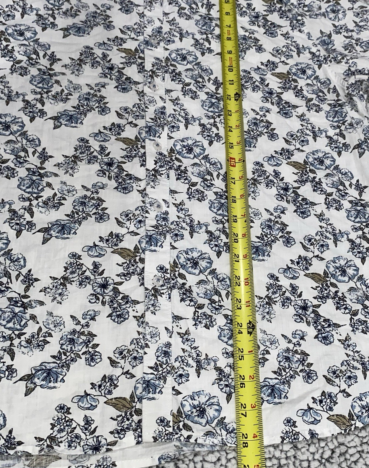 Cactus Man Ricky Singh Button Down Shirt Men’s L White Blue Floral Aloha Beach