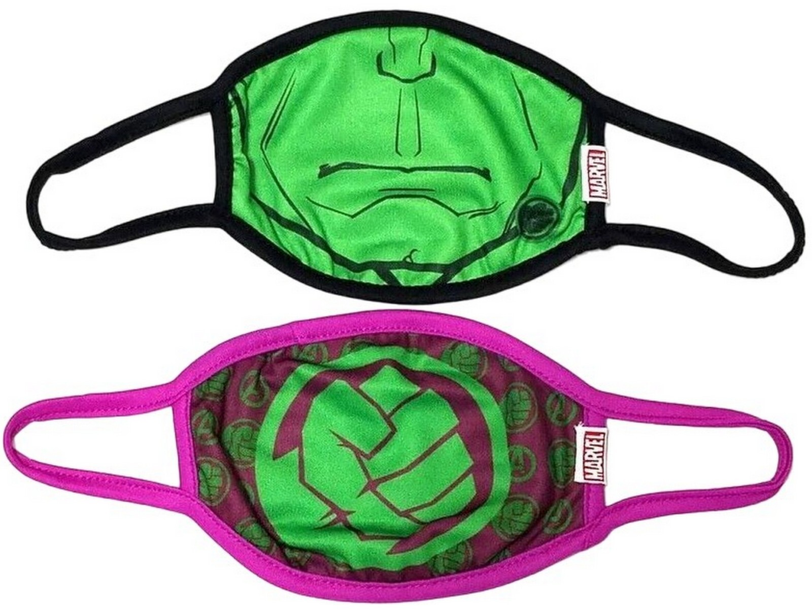 Marvel HULK 2 Pcs. Re-Usable Cloth Face Mask (4+) NWOT