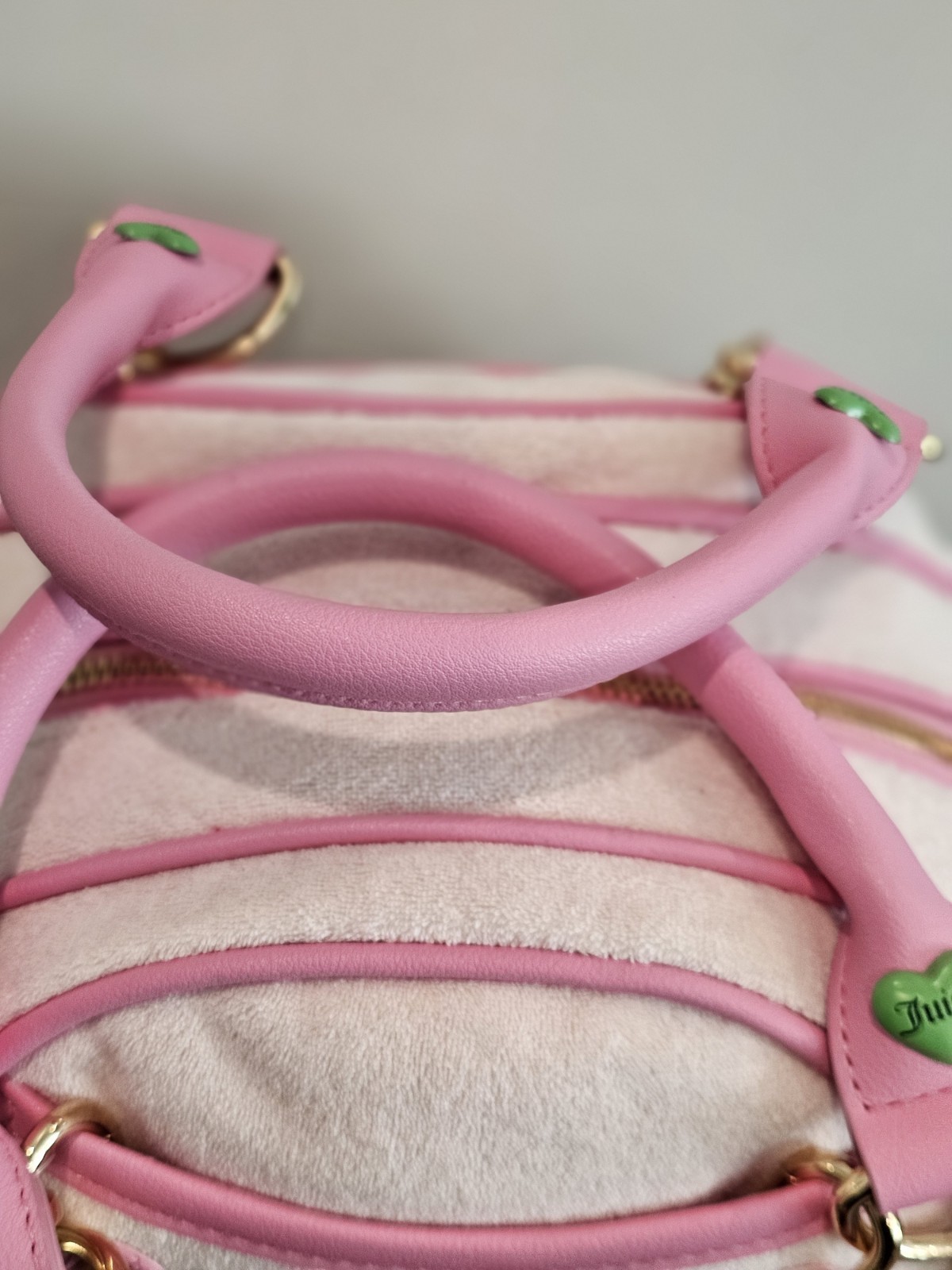 Juicy Couture Pink Strawberry Satchel Top Handle Bag Zip Adjustable Strap
