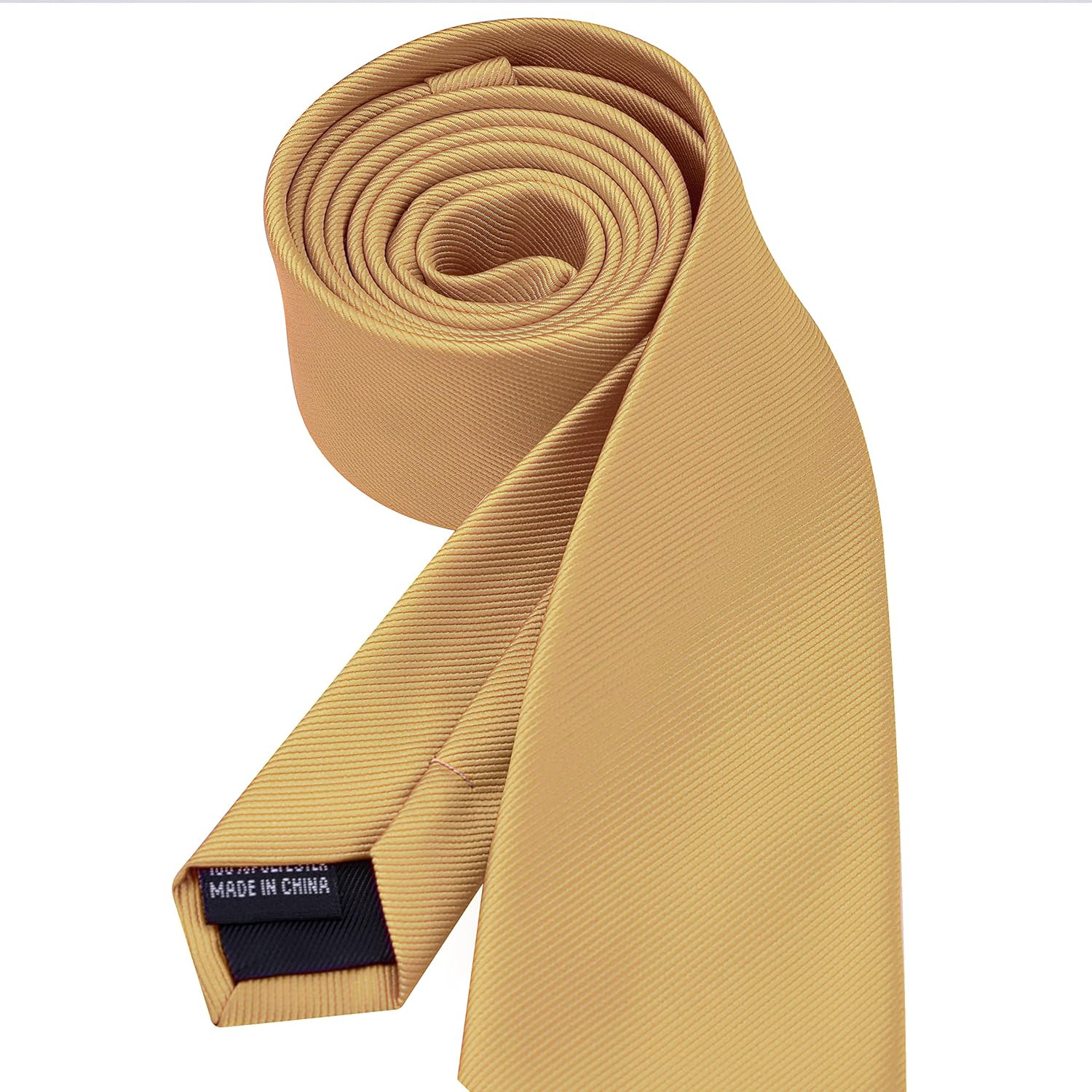 2.4″（6Cm） Solid Pure Color Skinny Tie Plain Slim Necktie for Men