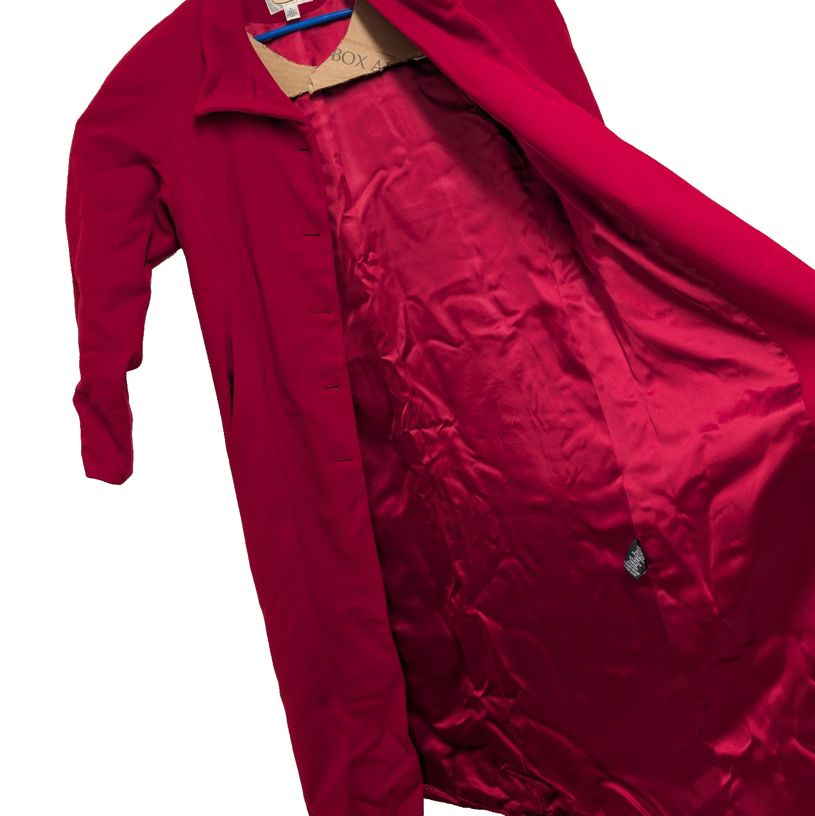 Talbots Wool Long Overcoat – Deep Red Women’s Size 4 90% wool 10% Cashmere