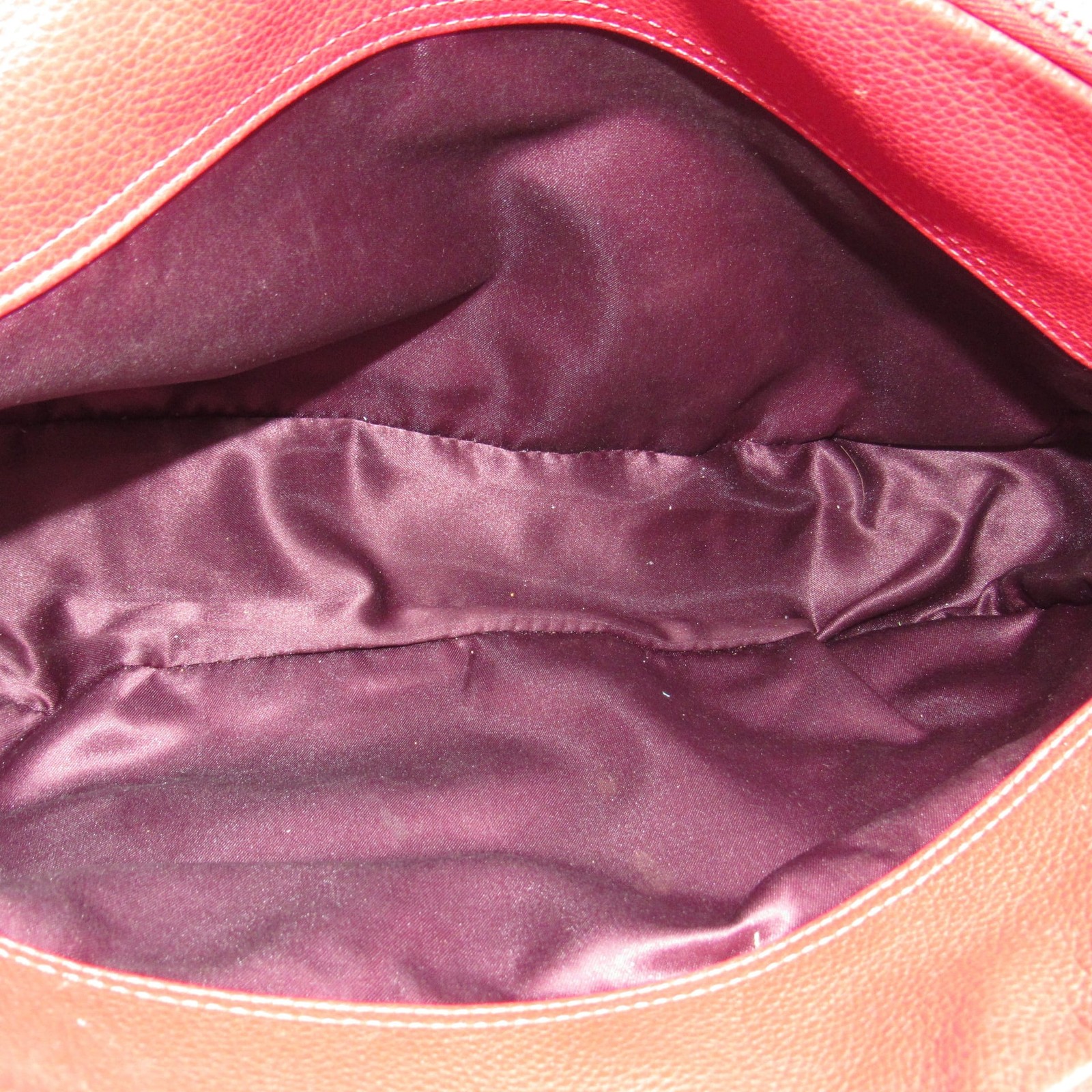 Coach Red Pebbled Leather Satchel Handbag