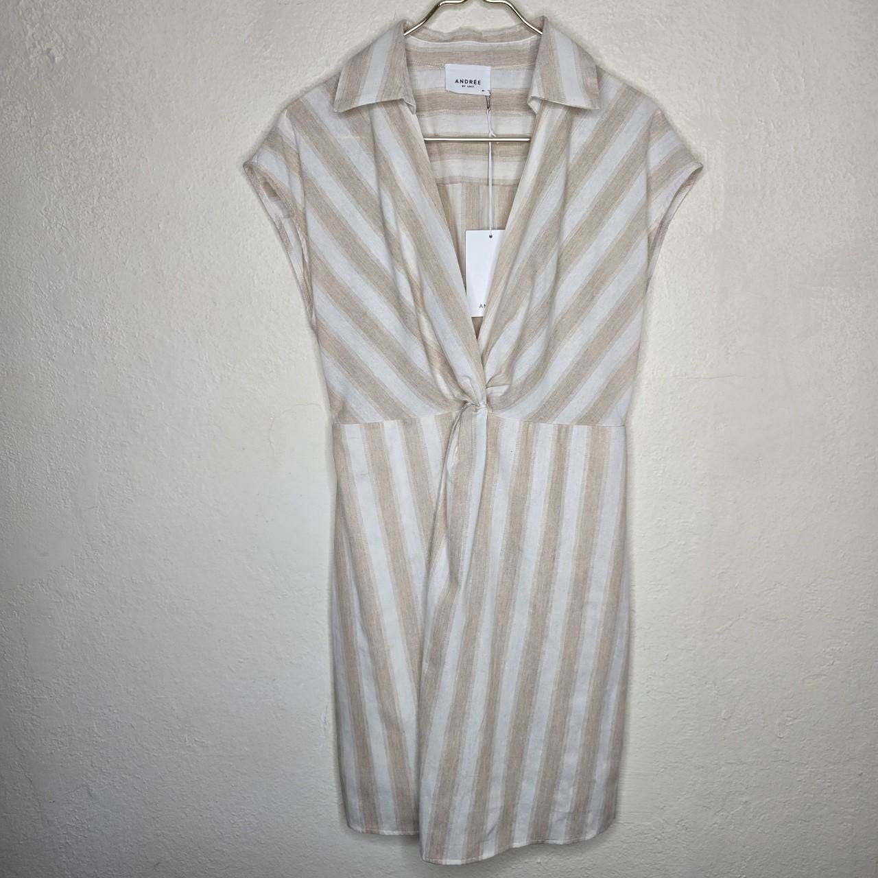 Andrée By Unit Striped Knot Front Collared Dress
