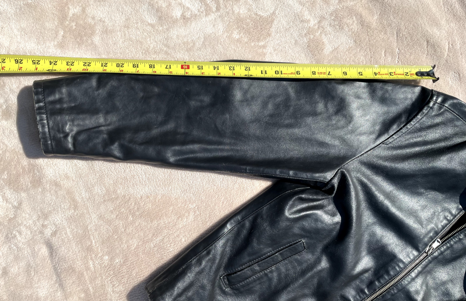 Vintage Vera Pelle Gardini Men’s Black Leather Jacket Zip Made In Italy size XS
