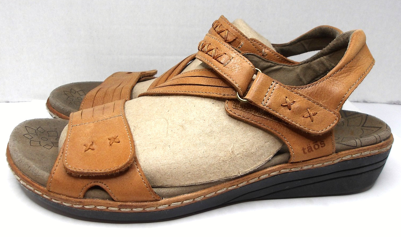 TAOS Zenith Sandals, Leather, Tan, Women’s US 10