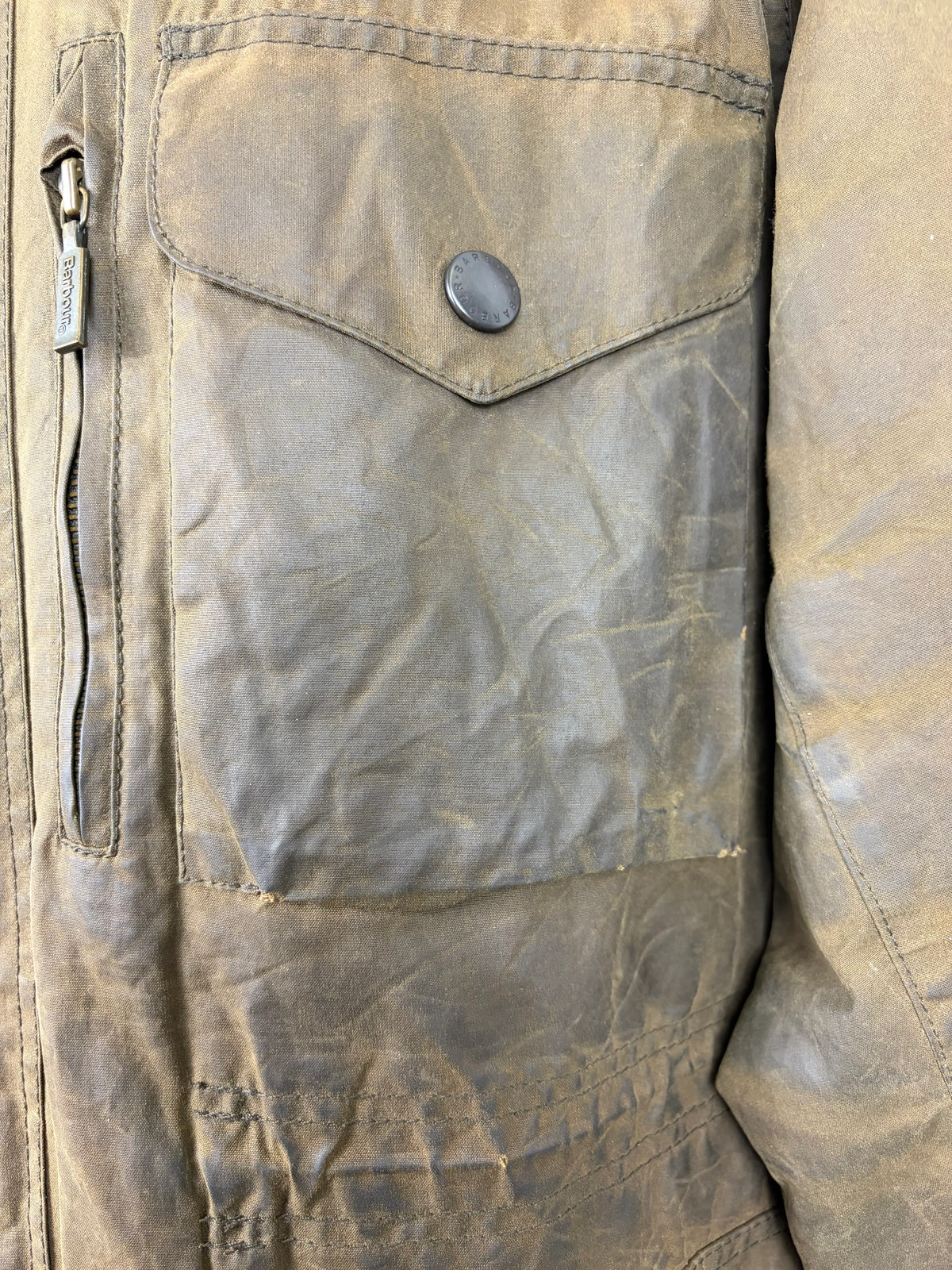 Barbour Mens Olive Green Xlarge Sapper Jacket – Man Olive Waxed Sapper…