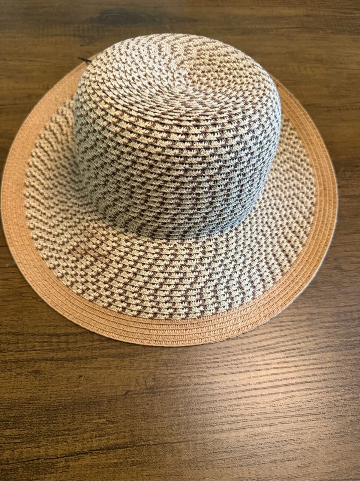 Peter Grimm Woven Straw Sun Hat in Beige and Tan