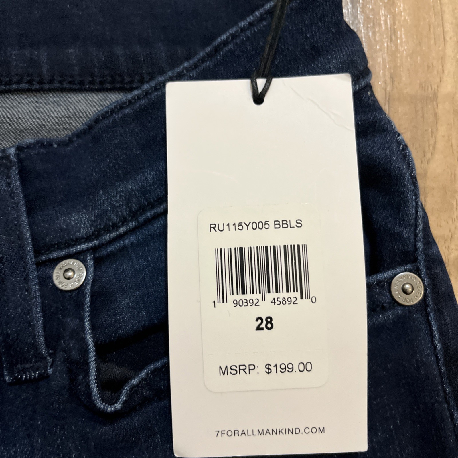 7 FOR ALL MANKIND DOJO Original Trouser Jeans 28 in BBLS
