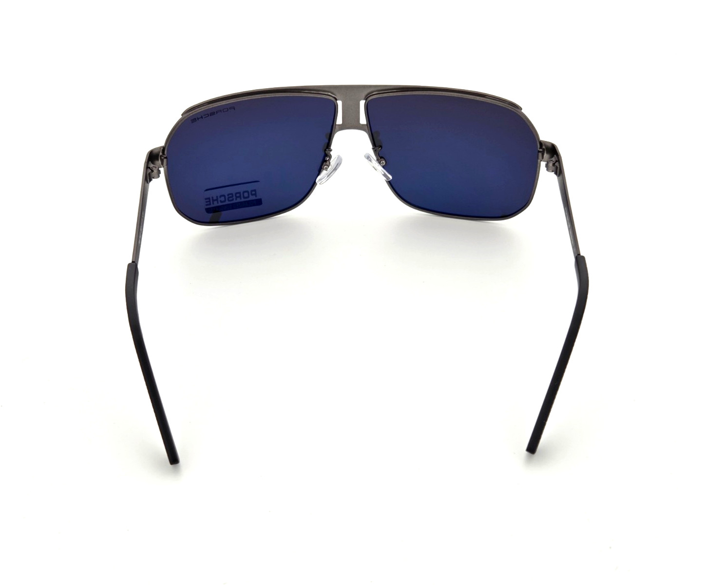Polarized Porsche Square Metal Aviator Sunglasses Gunmetal Smoke PH19 130mm