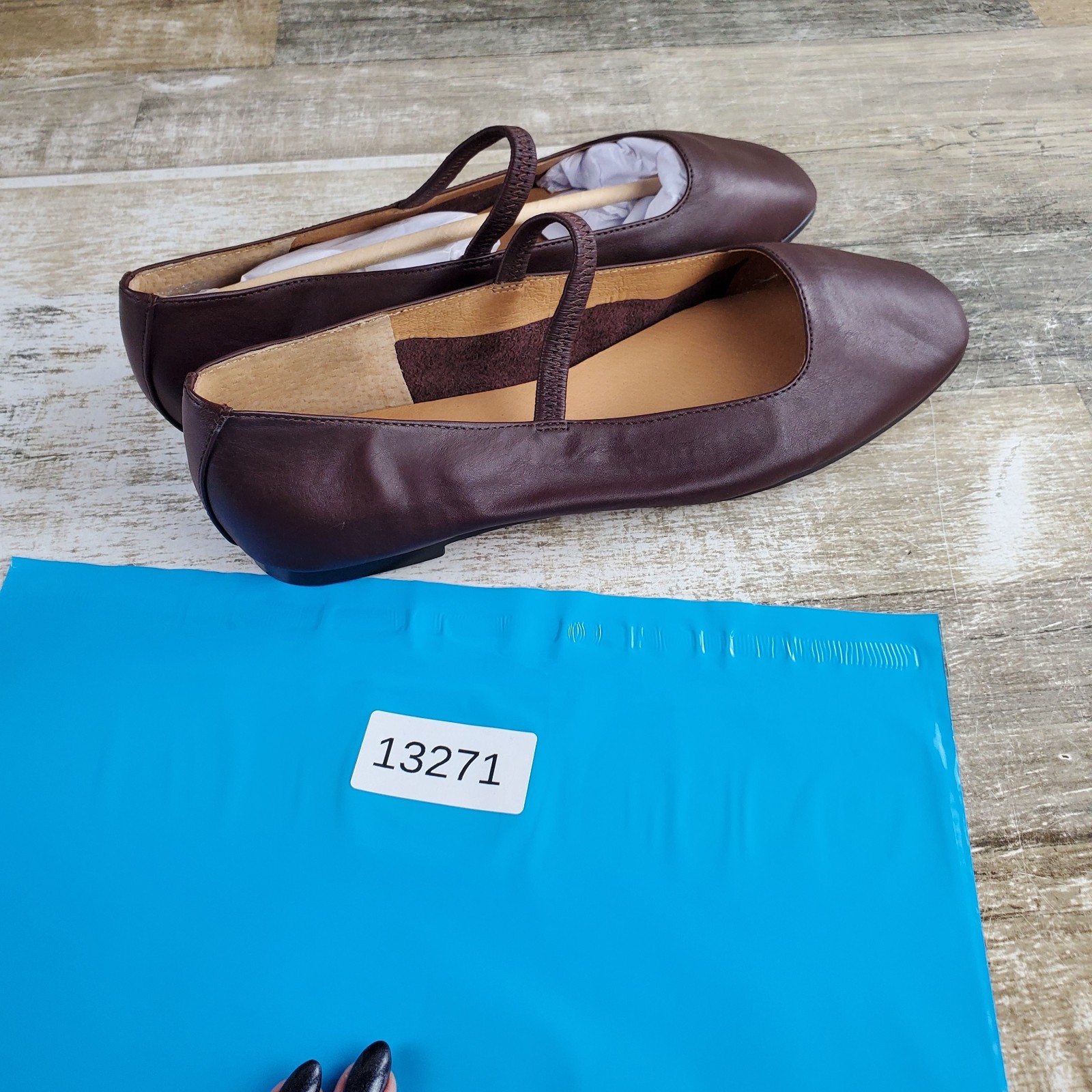 Madewell the Greta Womens Mary Jane Flats Sz 9.5 Chocolate Slip On Elastic Strap