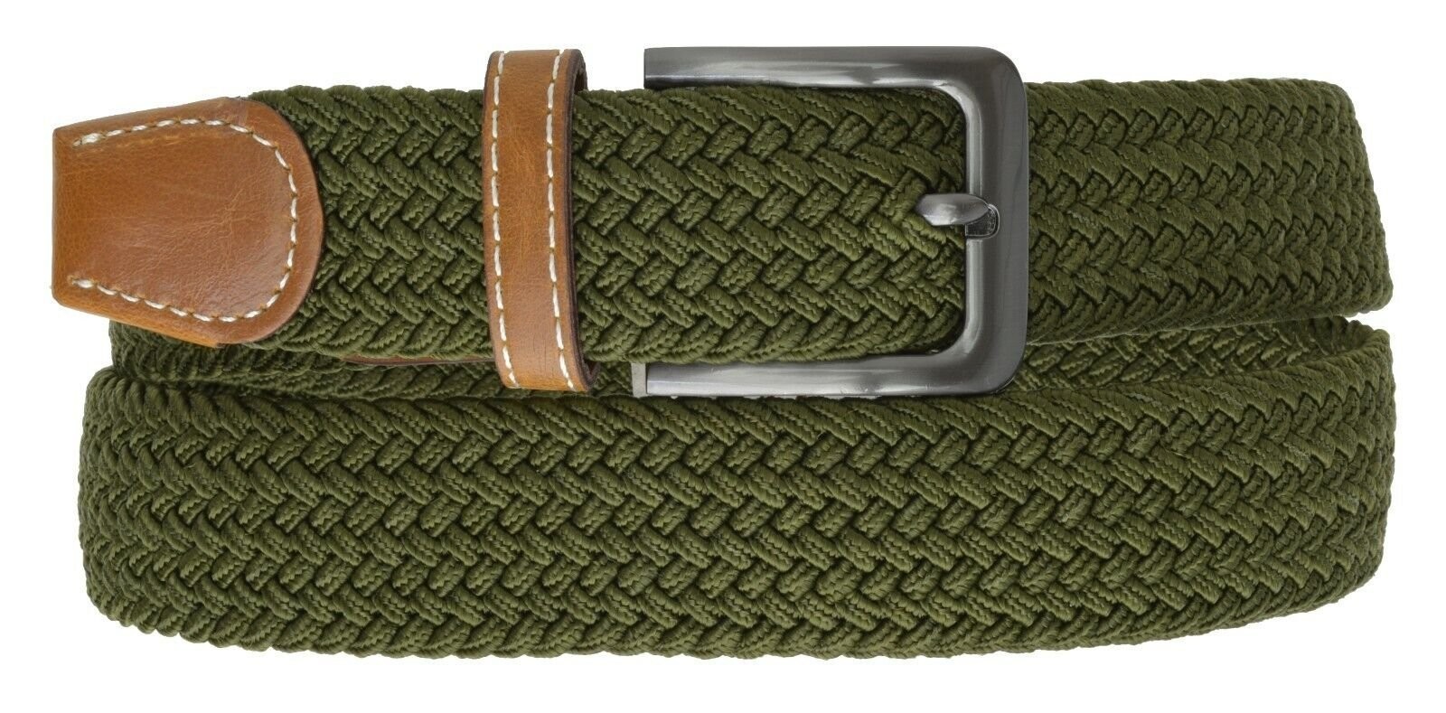 Elastic Braided Belt Stretch Woven Fabric Canvas Belts for Men Women Unisex Kids