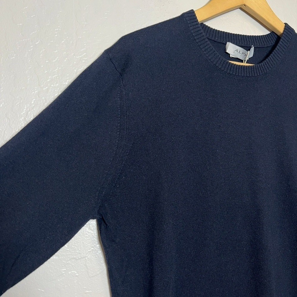 ALPHA STUDIO Men’s Size IT 52 / US Large Black Silk Cashmere Crew Neck Sweater