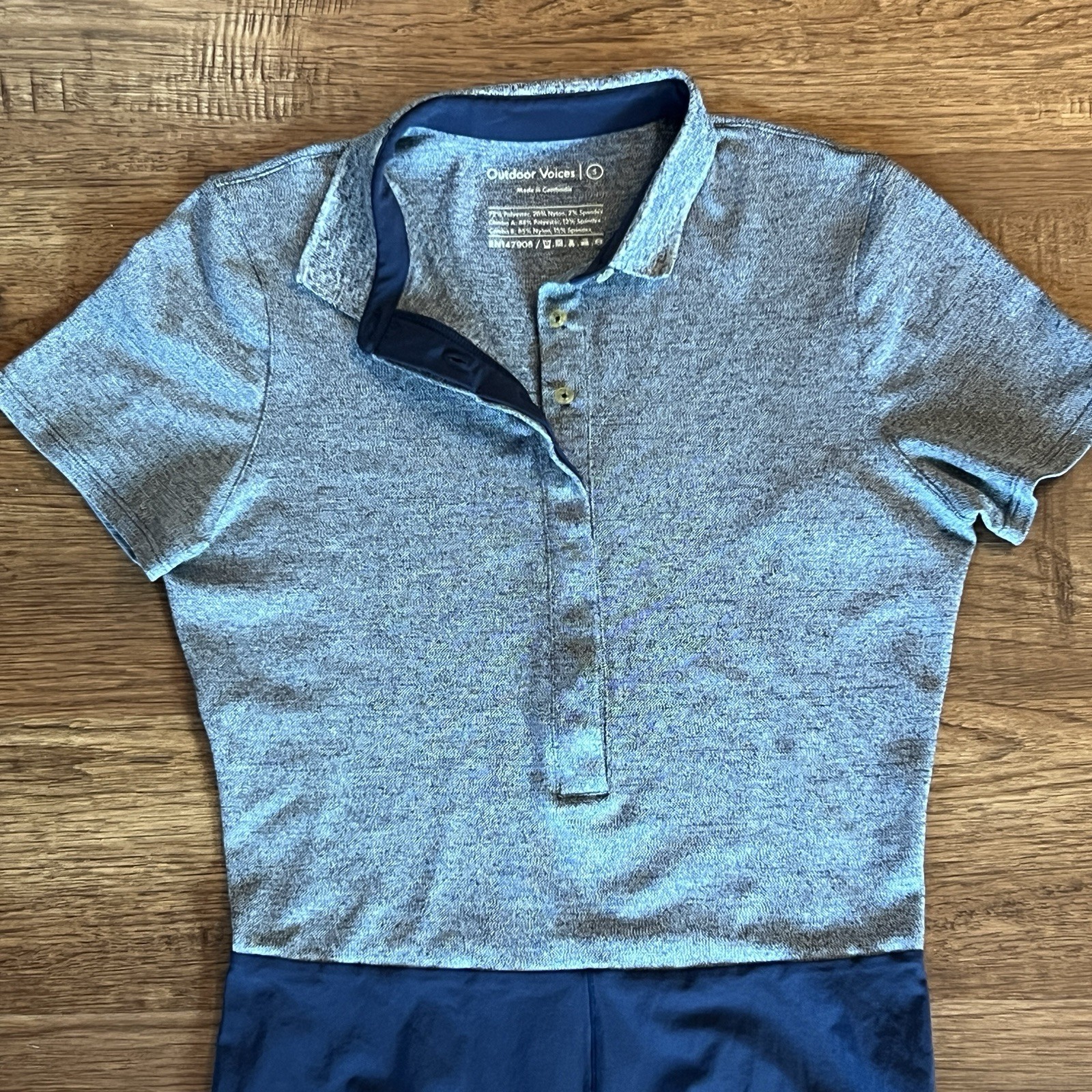 Outdoor Voices Women’s Player’s Polo bodysuit navy Size S small