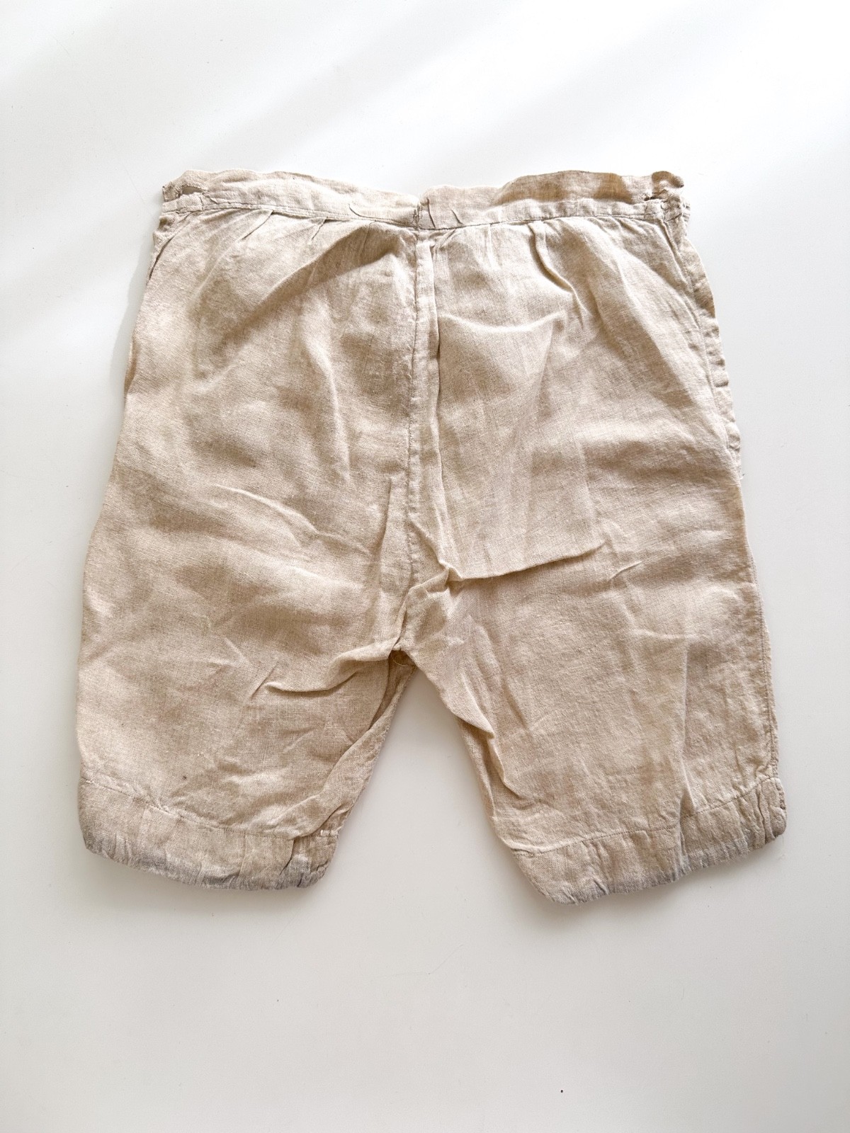 Antique 1900s Boys Linen Cotton Shorts Undergarments With Side Buttons