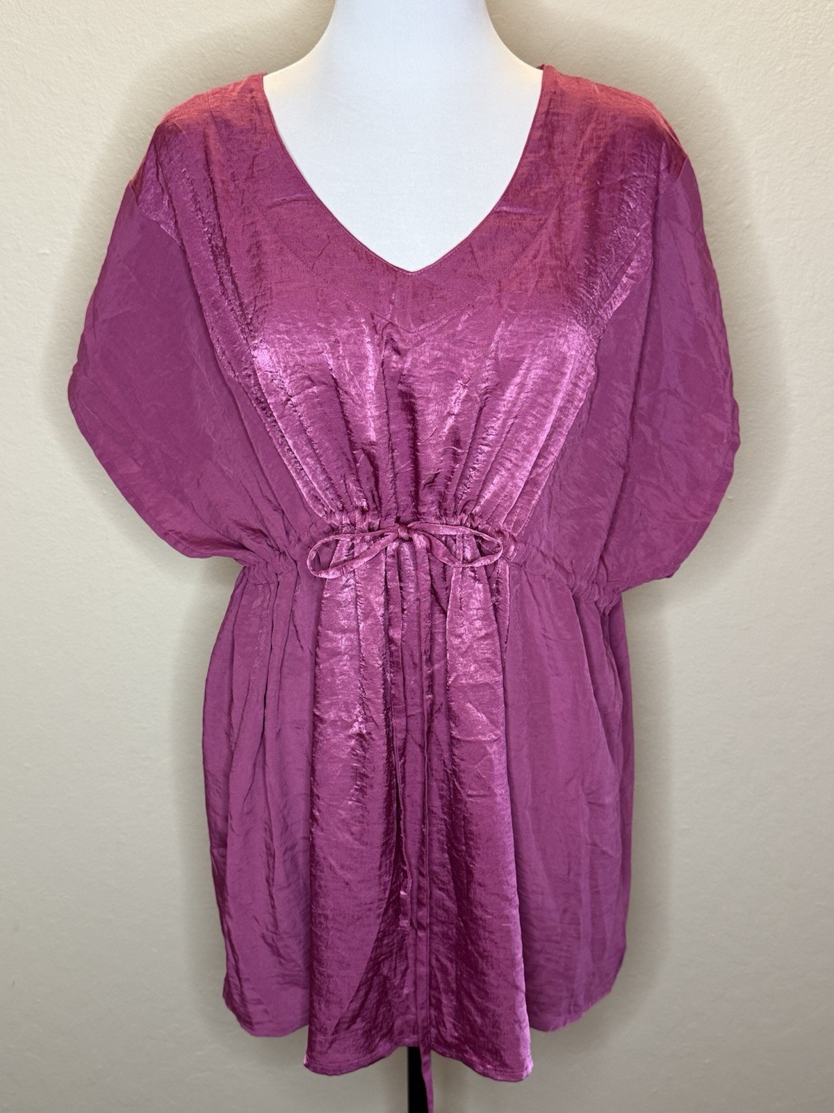 Liz Lange Maternity XXL pink empire waist cinch blouse spring summer