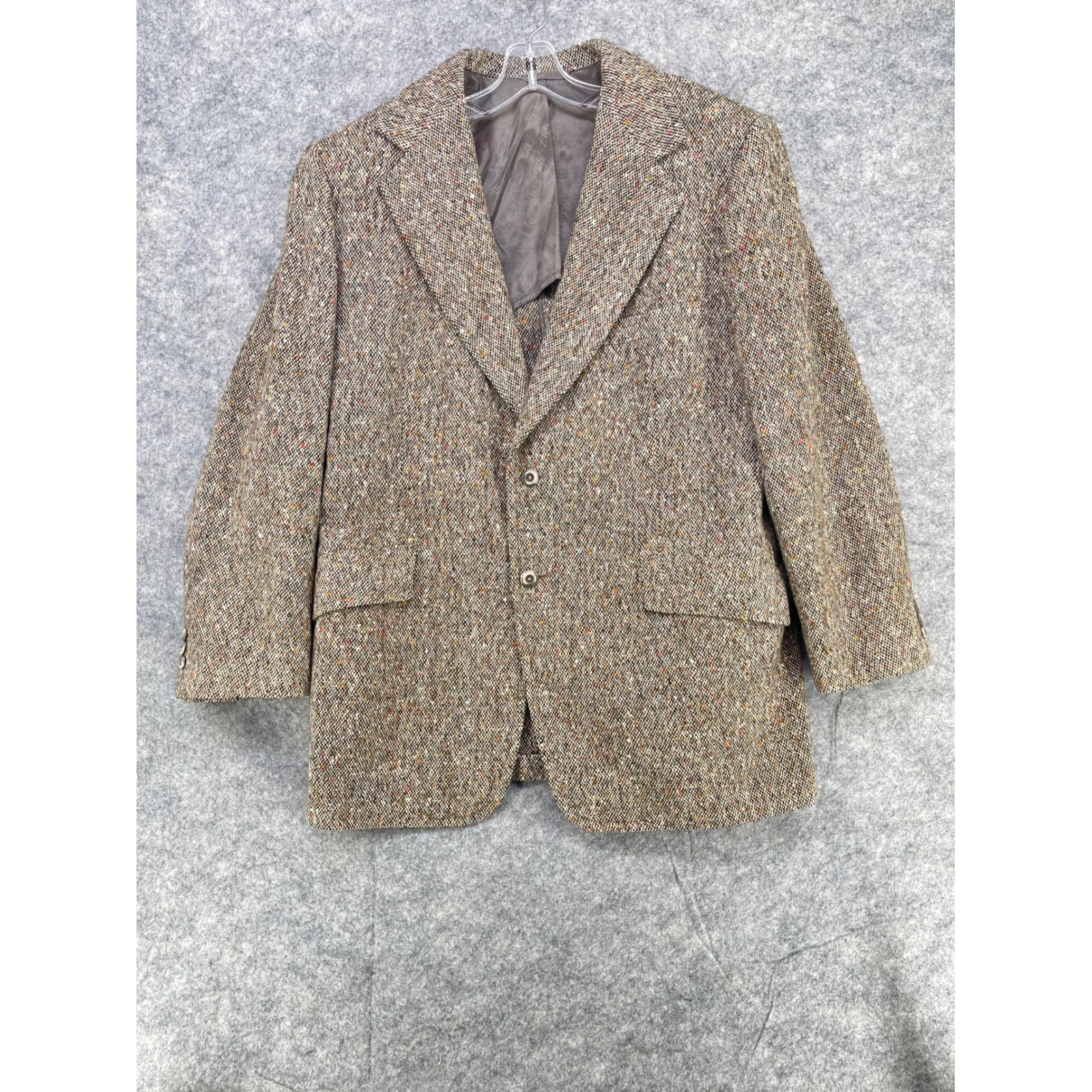 Kevin & Howlin Donegal Tweed Blazer Men 44R Brown Handwoven Irish Sport Coat 70s