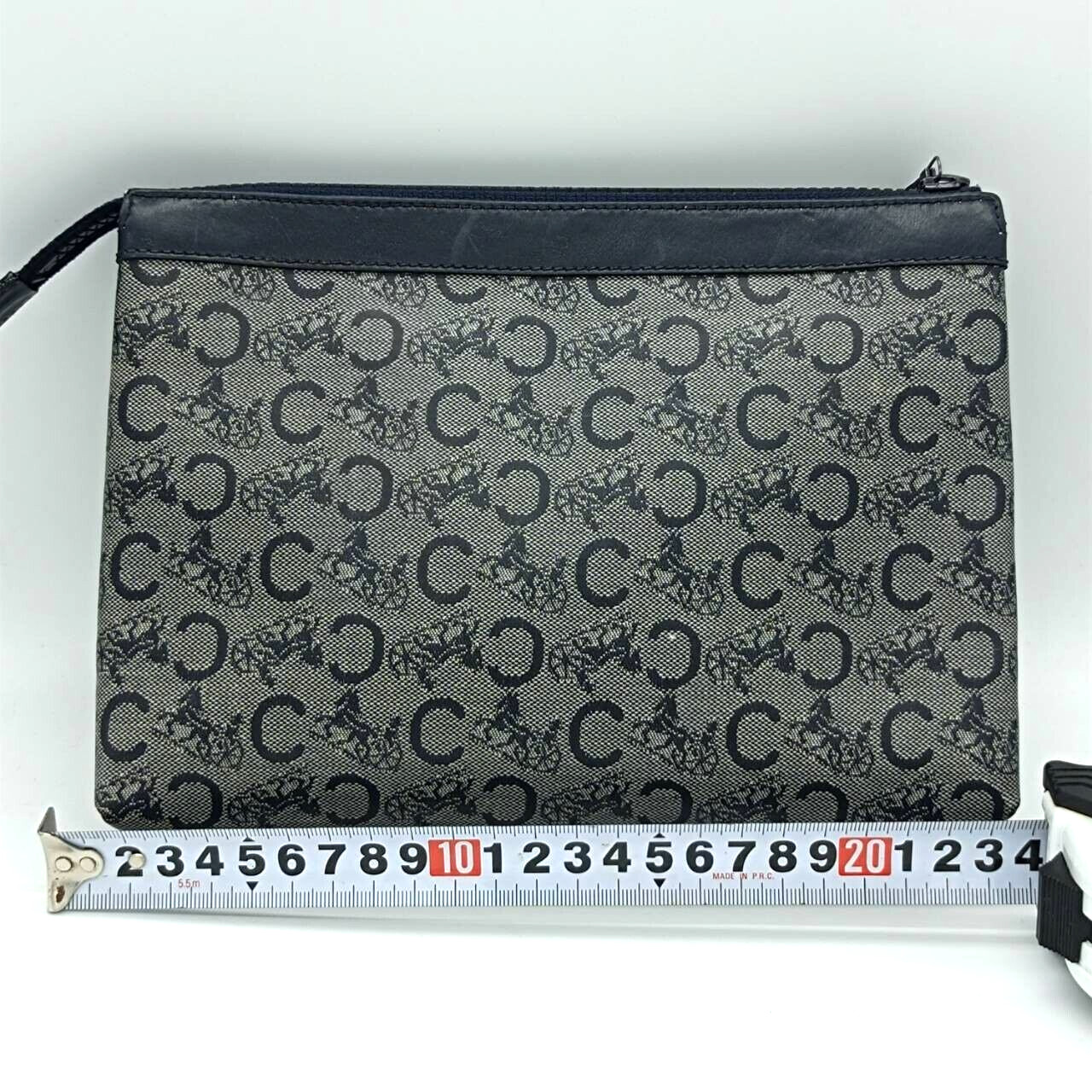 CELINE Clutch bag Hand Bag C Macadam Purse PVC W9in×H6.3in Rank AB