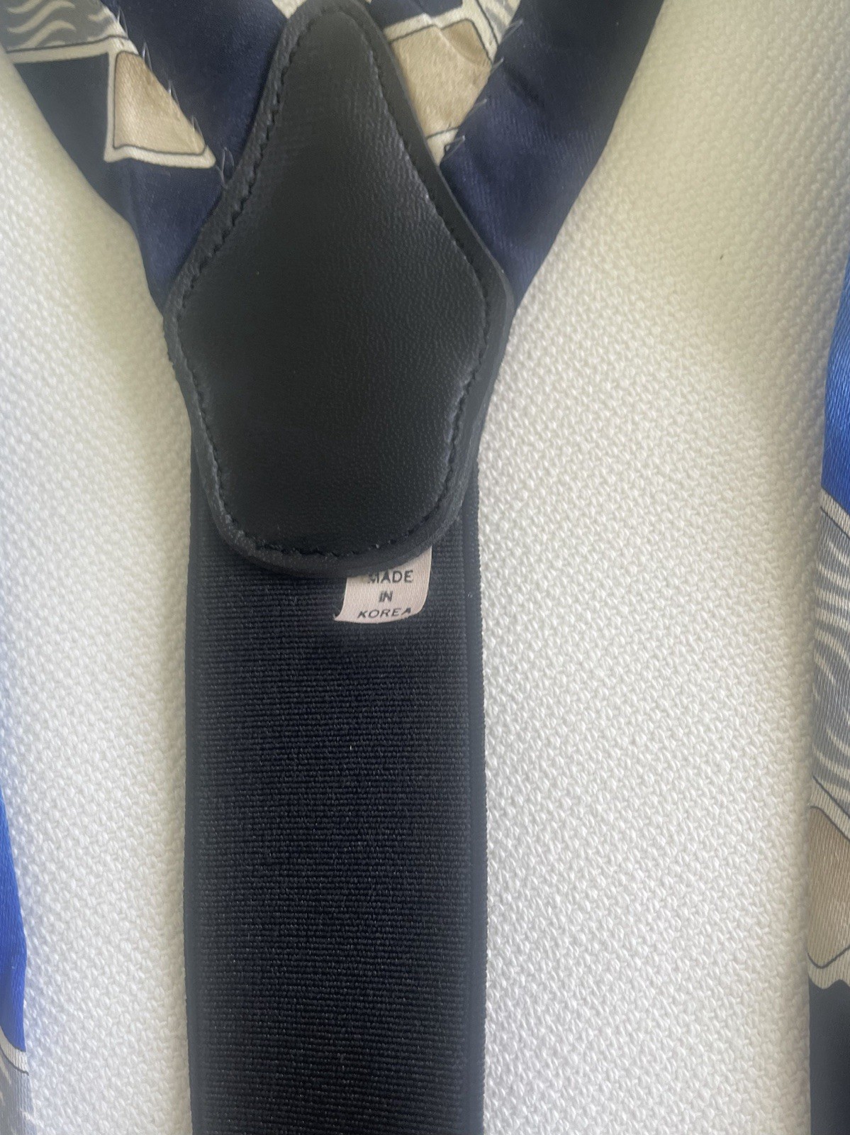 Uomo Venetto Satin Suspender Blue with Black Modern Design Vintage