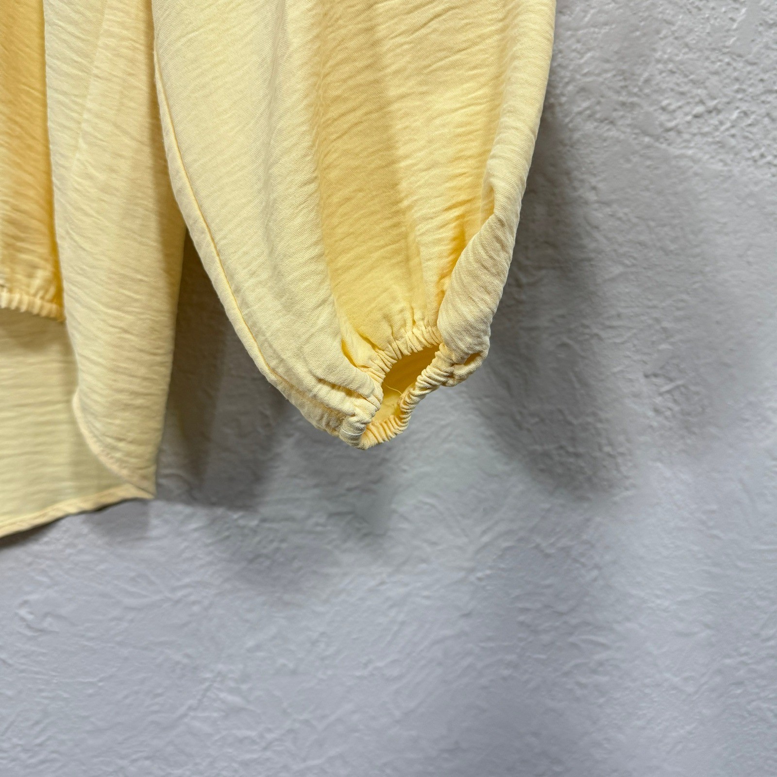 Butter Yellow Blouse Medium Gauzy High Low Old Money Quiet Luxury Coastal Preppy