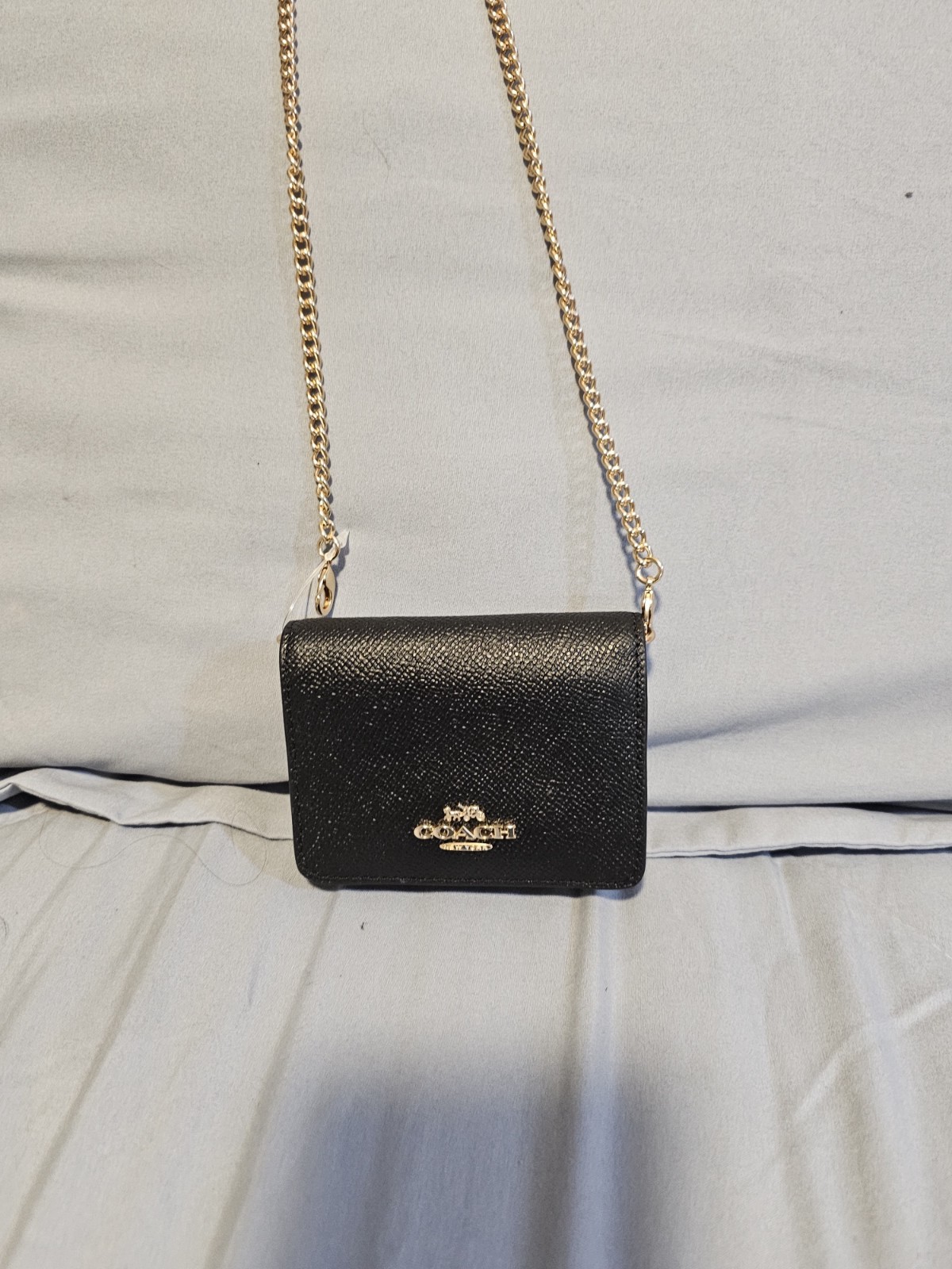 Coach Mini Leather Wallet On a Chain – Black (C0059)