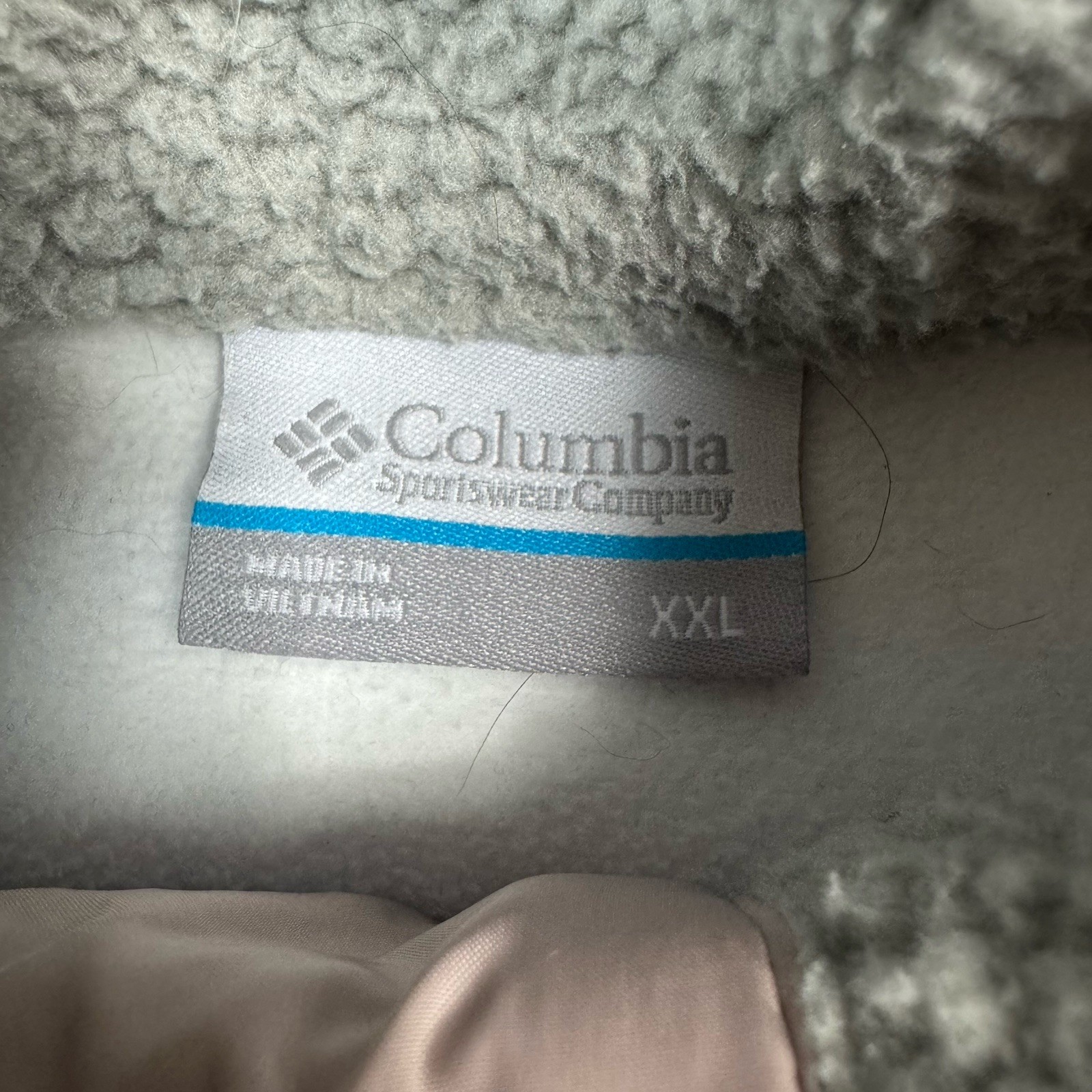 Columbia Men’s Gray/White Colorblock 1/4 Zip Fleece Pullover Jacket 2XL