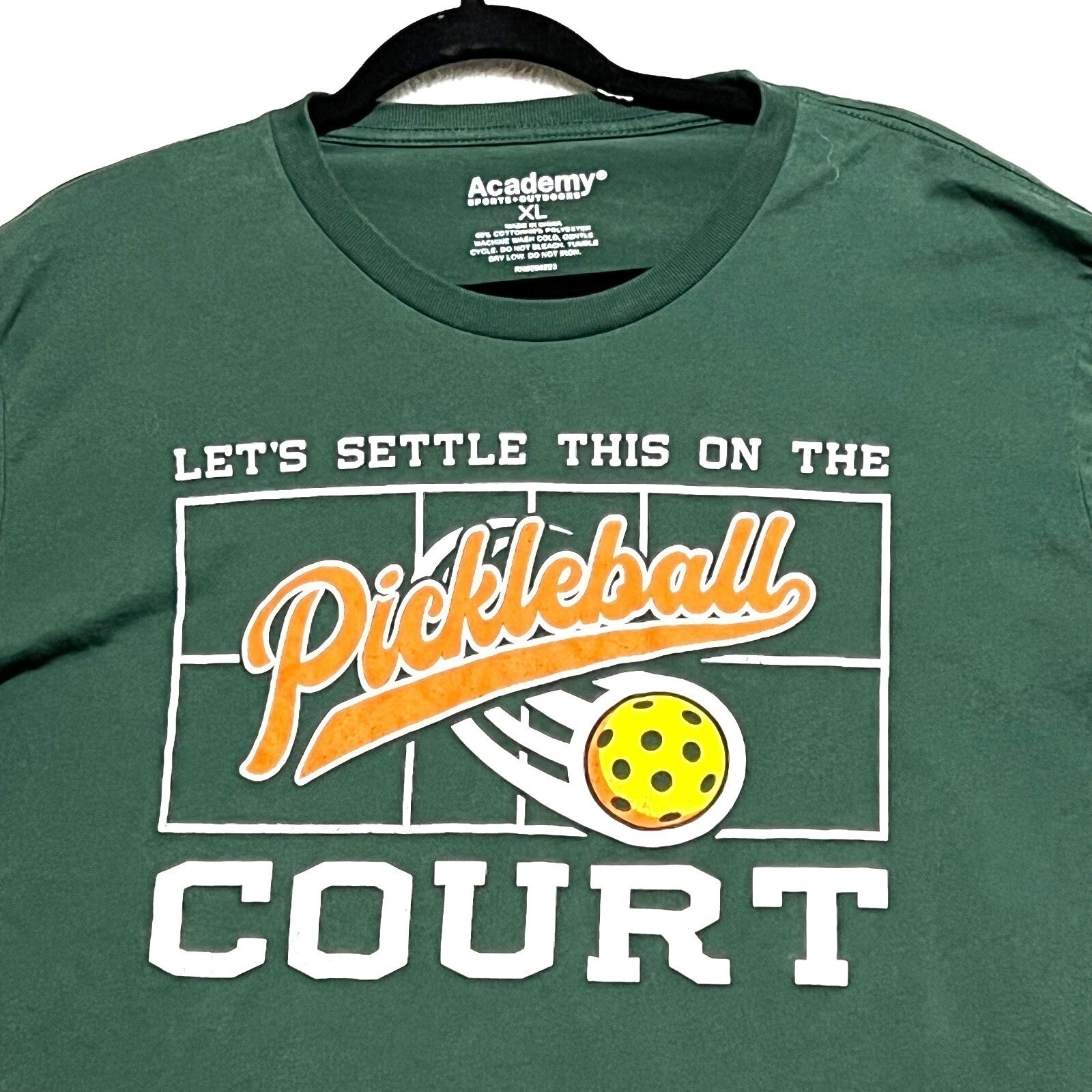 Academy Sports + Outdoors Pickleball T-Shirt Mens XL Green Settle This On Court