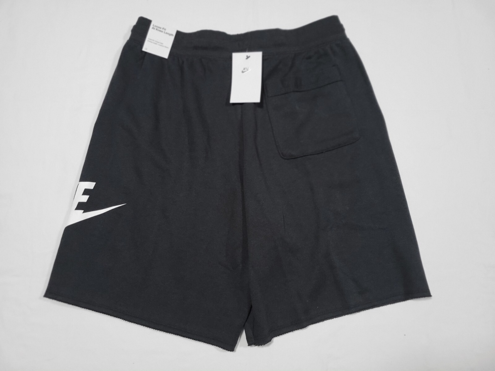 Nike Mens Sportswear Alumini Shorts Soft French Terry DX0502-010 Black-white