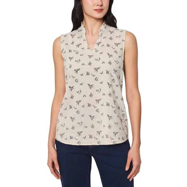 Modern Ambition Women’s Floral Sleeveless Blouse Lightweight Casual Top