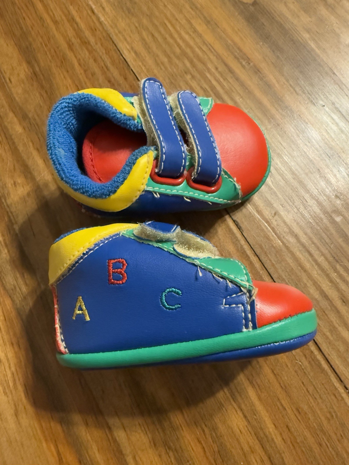 Vintage Colorblock Crib Shoes ABC Man Made Material See Measurements Baby