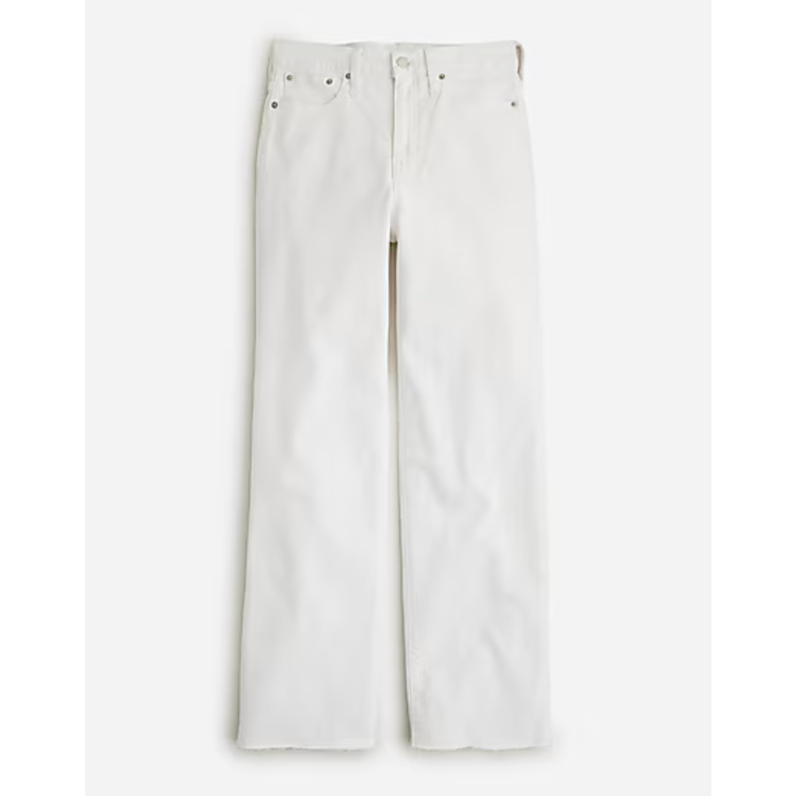NWT J. Crew Full Length Slim Wide Leg Jeans 25 25P P25 White Denim BX823 J.Crew