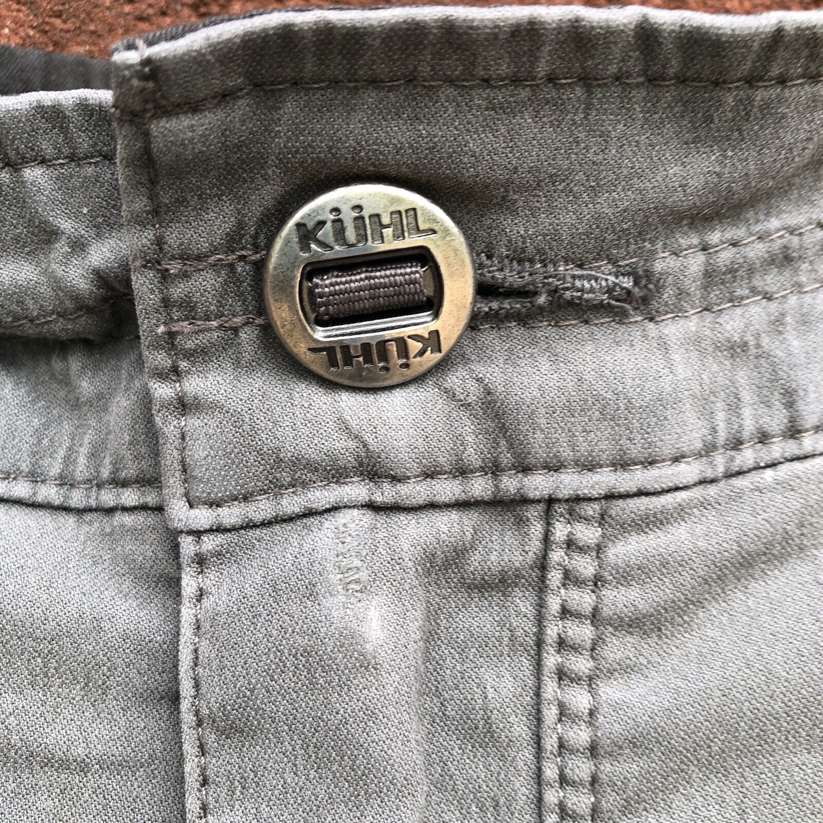 Men’s KUHL Resistor Lite Chino Pants 42×30 Gray Adjustable Cuffs Reflective Trim