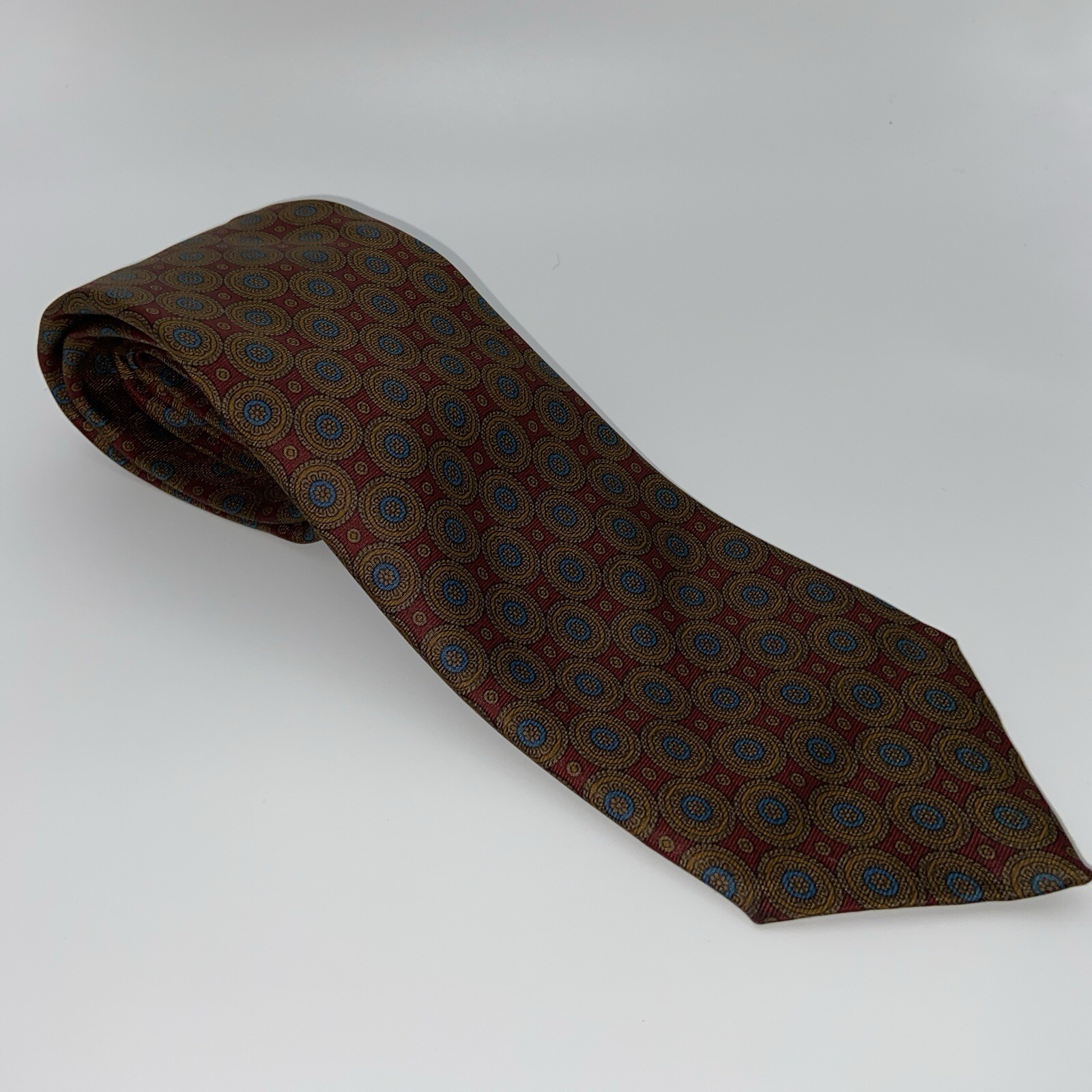 Jack Henry Kansas City By John Comfort Tie All Silk Red Tan Blue Made In England