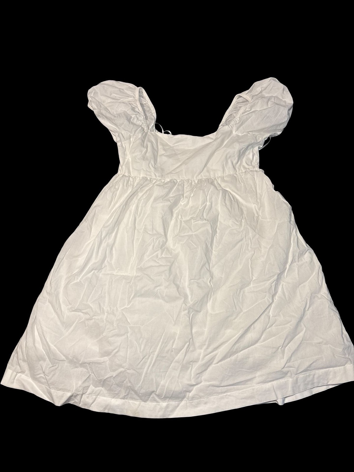 Abound Girls White Cotton Puff Sleeve Dress Cottagecore Lined Size M 13×22