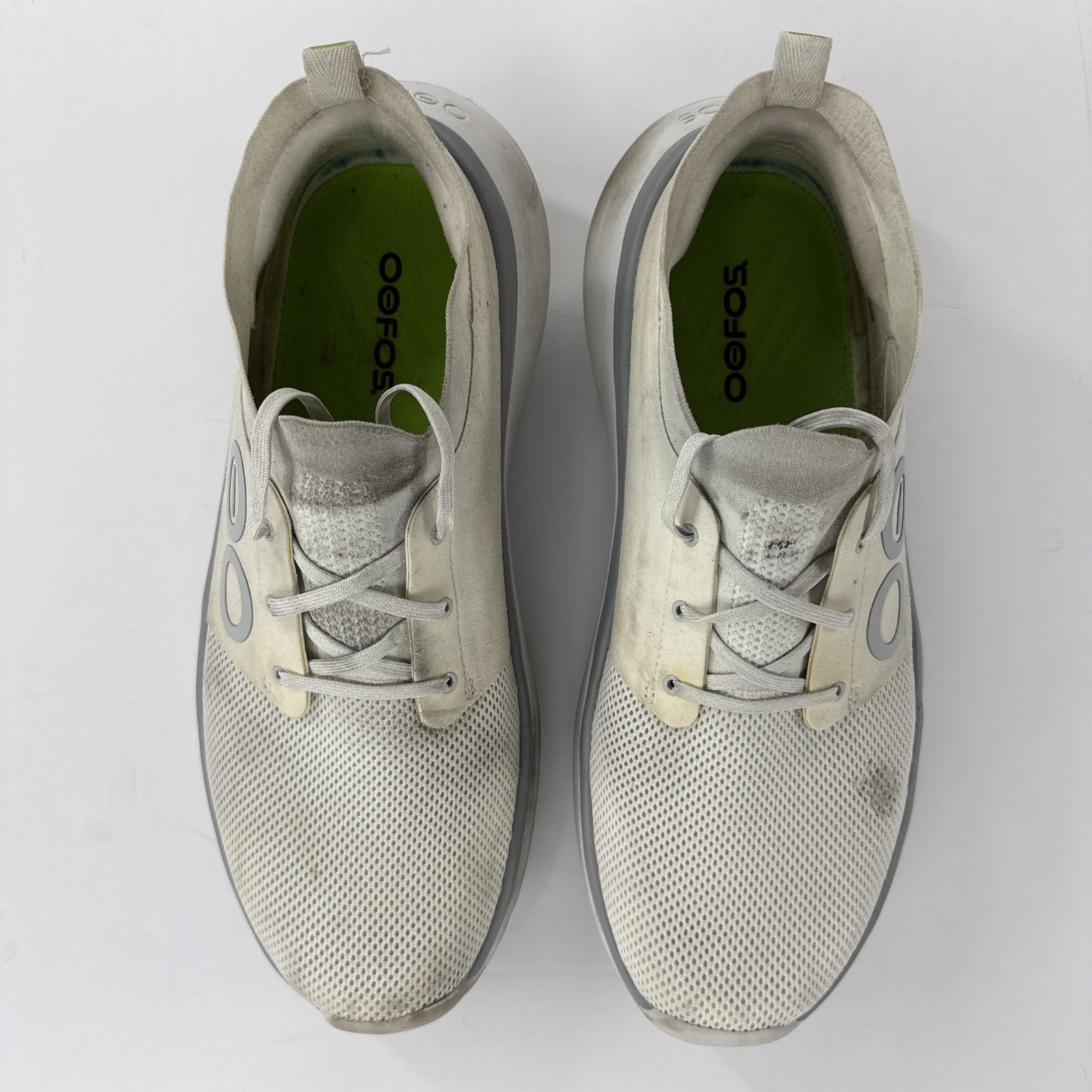 Oofos Oomy Stride Recovery Sneakers Lace Up Tan Gray Mens 14
