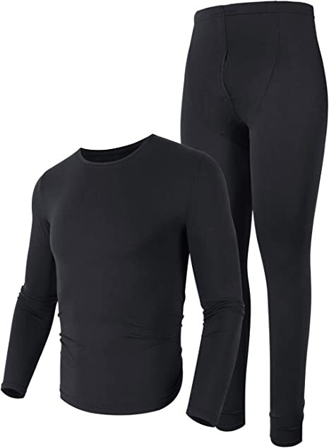 Men Winter Thermal Microfiber Fleece Lined Ultra Soft Long Johns Underwear Set
