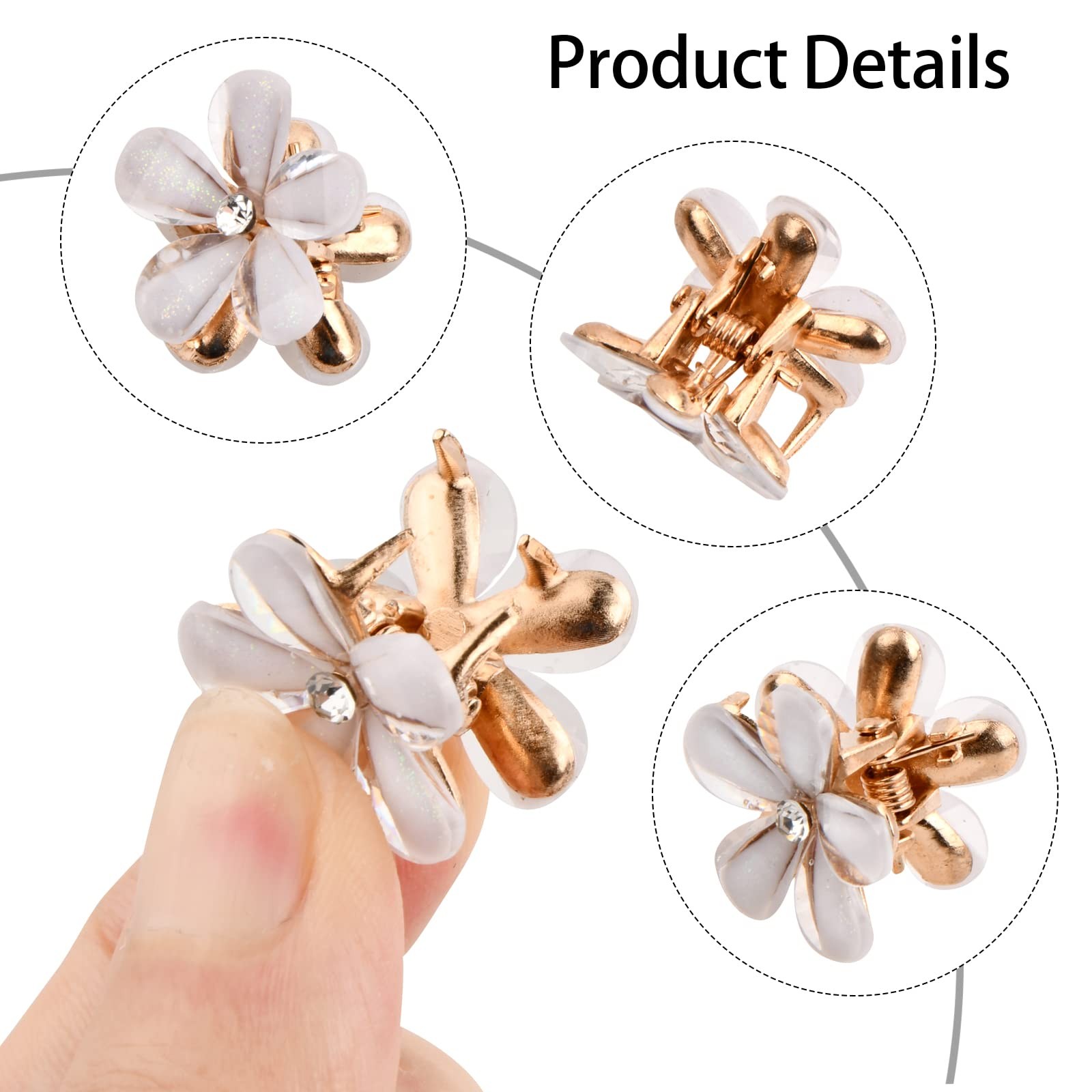 Kioiner 10 Pcs Mini Diamond Hair Clips, Small 1 Count (Pack of 1), black