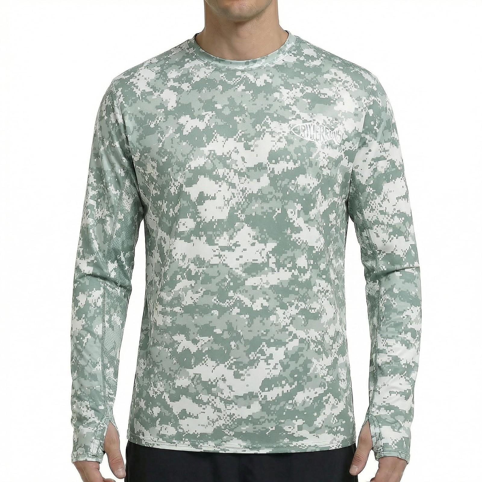 UPF 50+ Fishing Shirt for Men, Quick Dry Long Sleeve Rash Guard with Mesh Panels