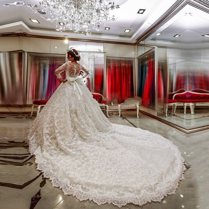 Luxury White Ivory Lace Wedding Dresses Bridal Gowns Size 2 4 6 8 10 12 14 16 ++