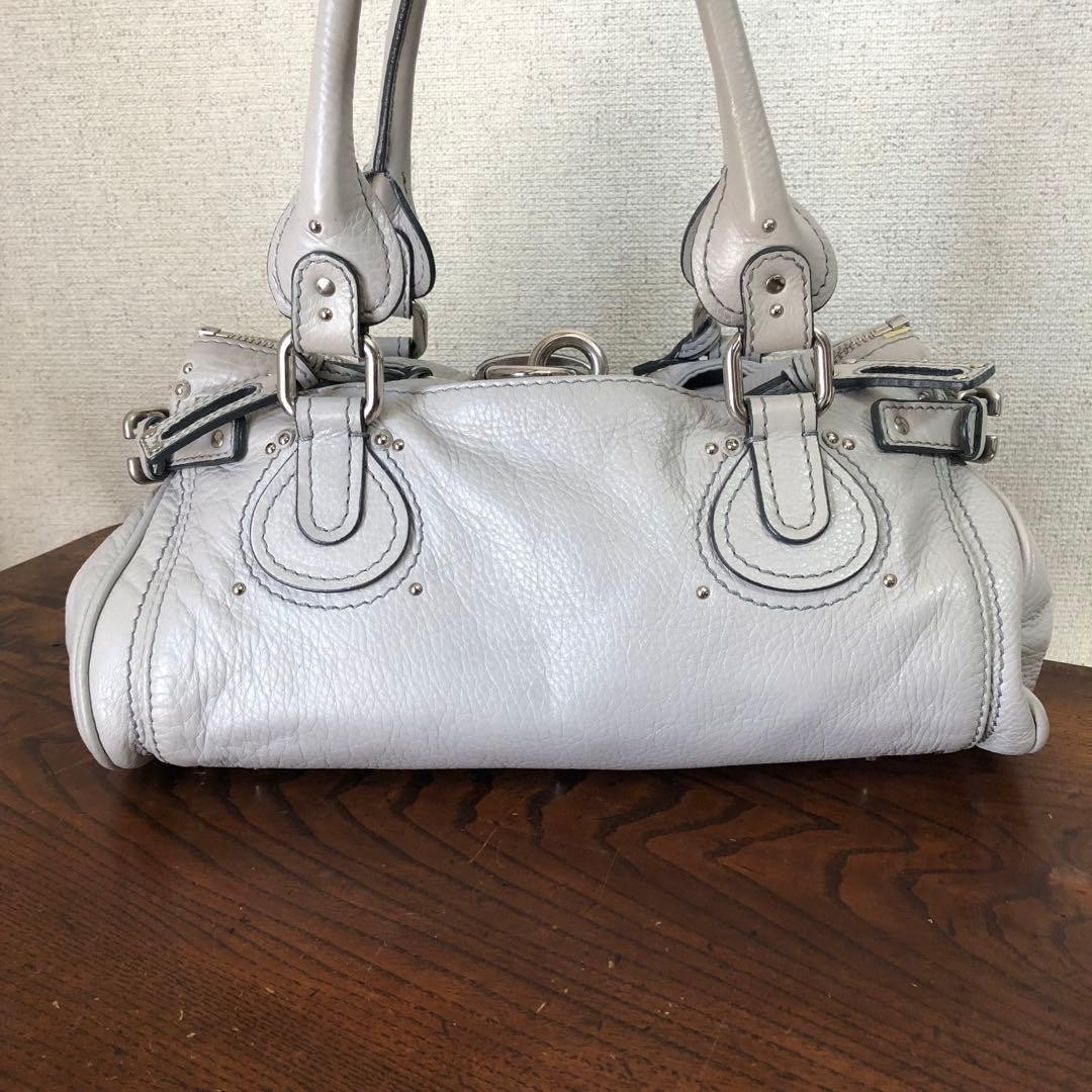 Chloe Paddington White Leather Satchel Bag w/Padlock Rare Vintage Auth