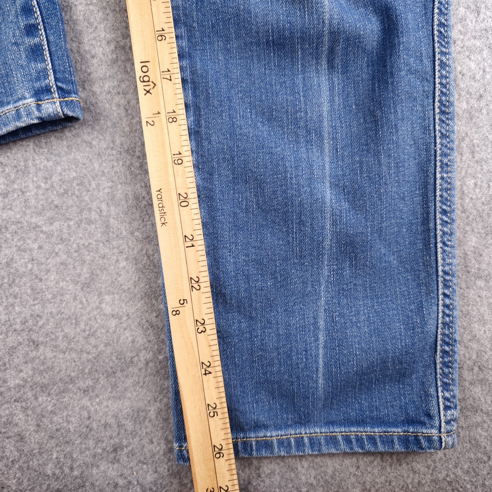7 For All Mankind High Waist Cropped Straight Jeans Women’s 26 Blue Denim Medium