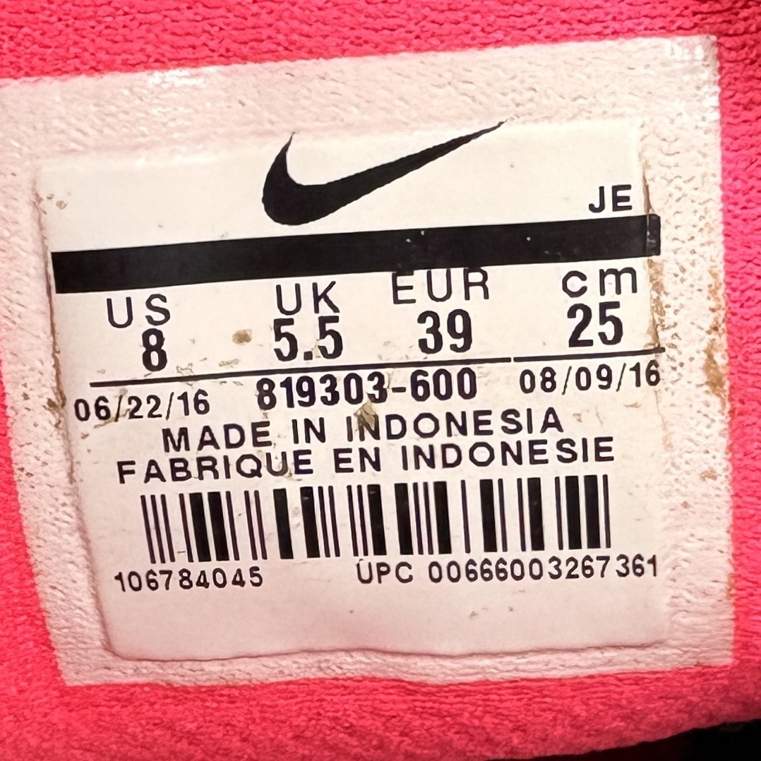 Nike Revolution 3 Black Pink Womens US Size 8 EUR 39 819303-600 Running Shoes