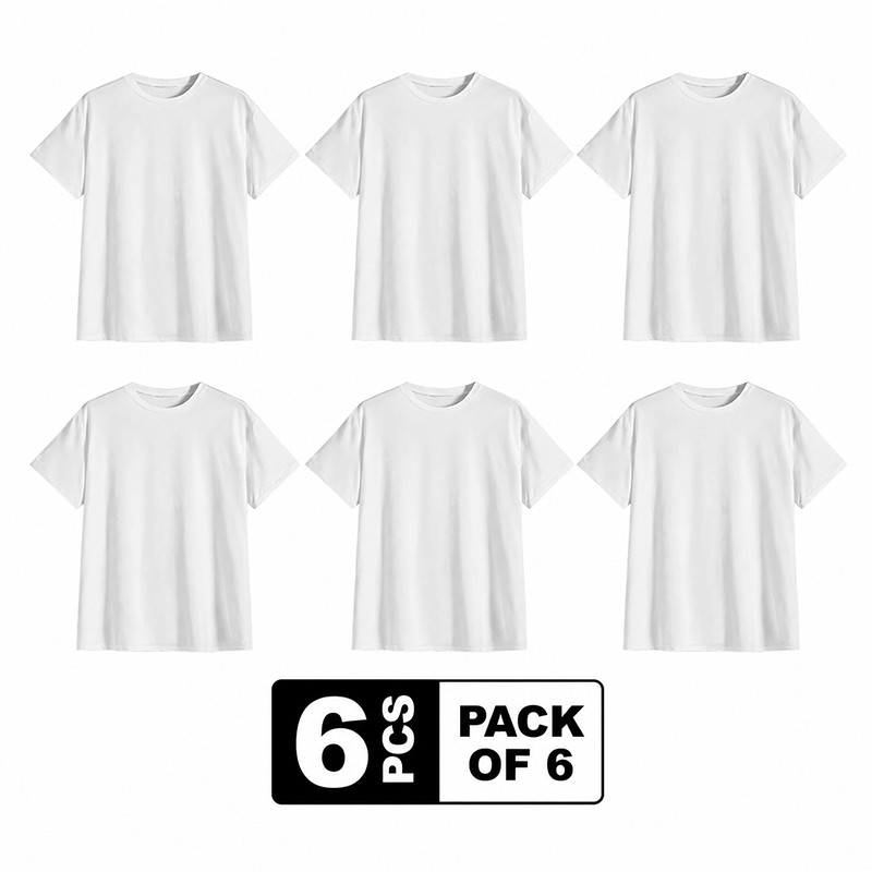 Men’s Crewneck T-Shirt 6-Pack Undershirt Tee Comfort Tops Shirt Pullover Blouse❀