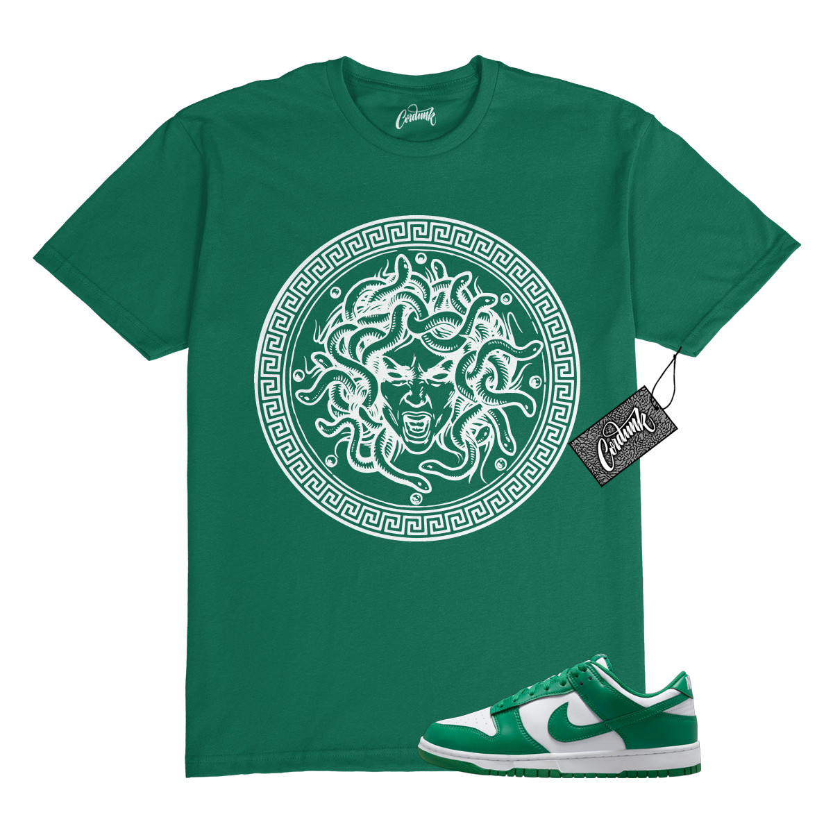 Dunk Malachite Green White Low T Shirt Match CLP