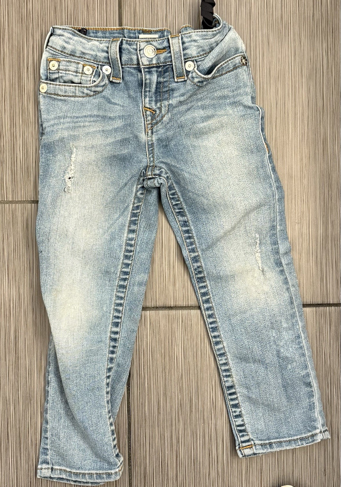 True Religion Girl Light Wash Slim Distressed Jeans Size 4