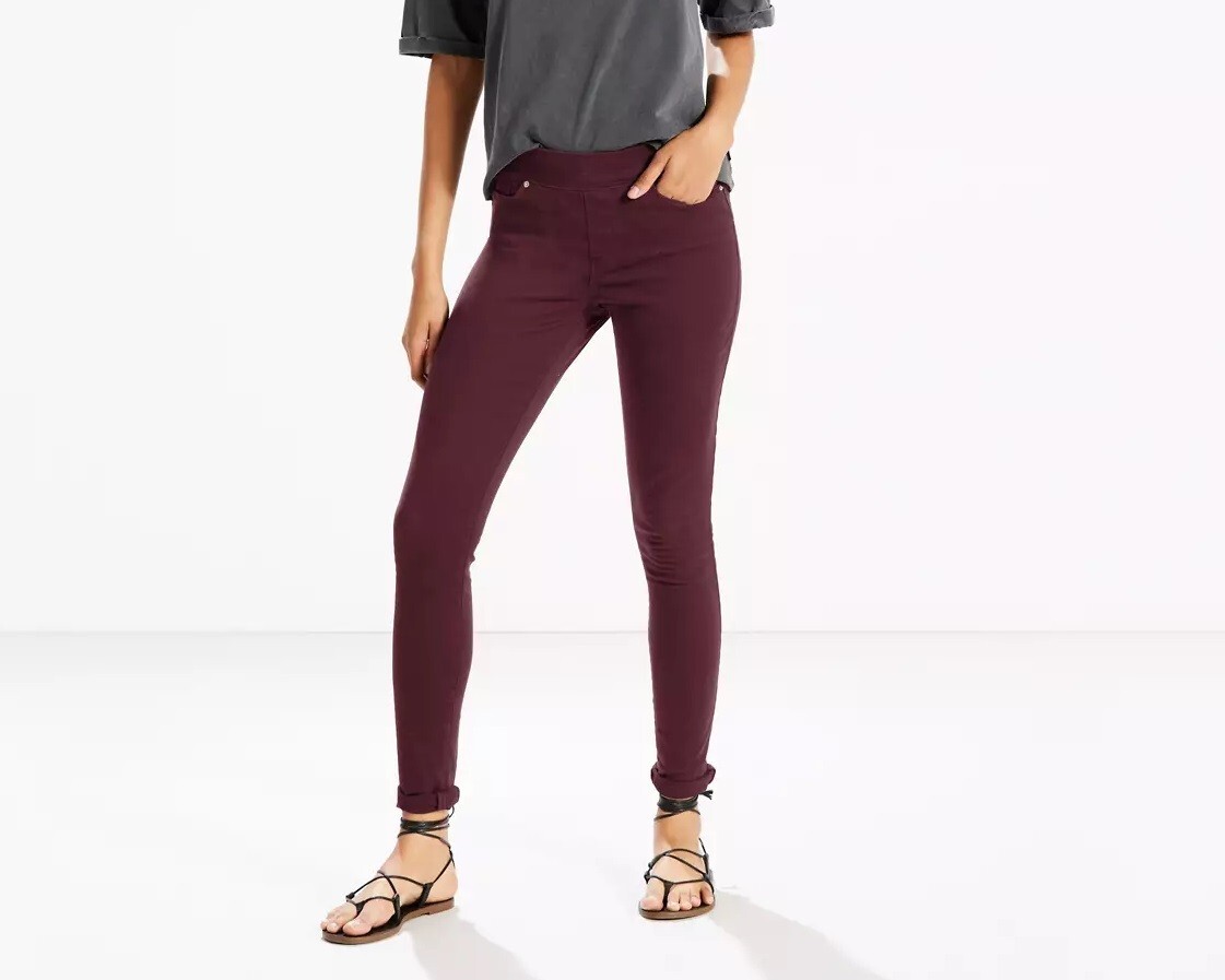 c11 Lee Slim Sculpting Jeans Plum Skinny Leg Pull On Stretch Size 18W 34 x 30