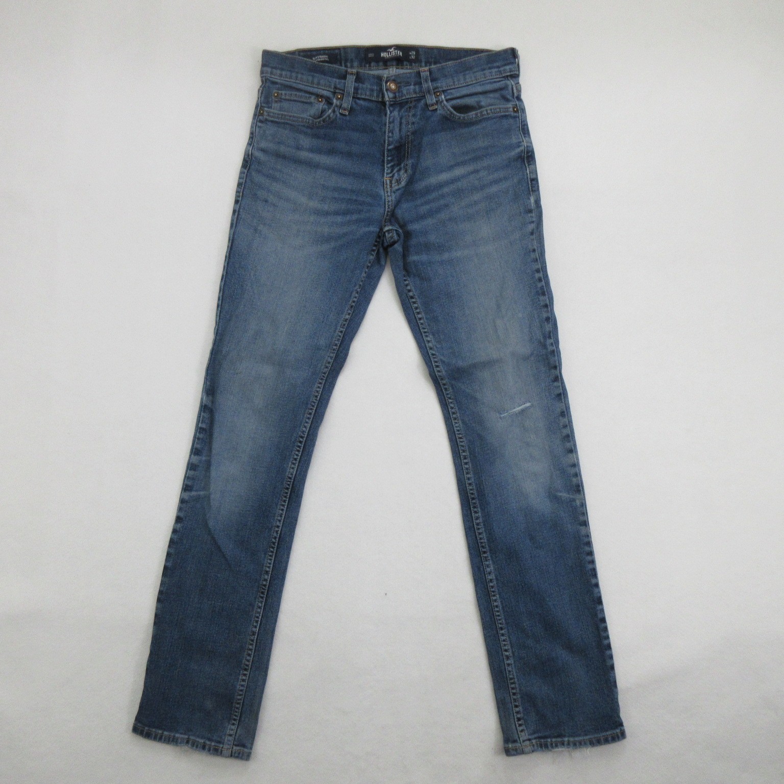 Hollister Men Jeans 29×32 Slim Straight Epic Flex Medium Wash Blue Stretch