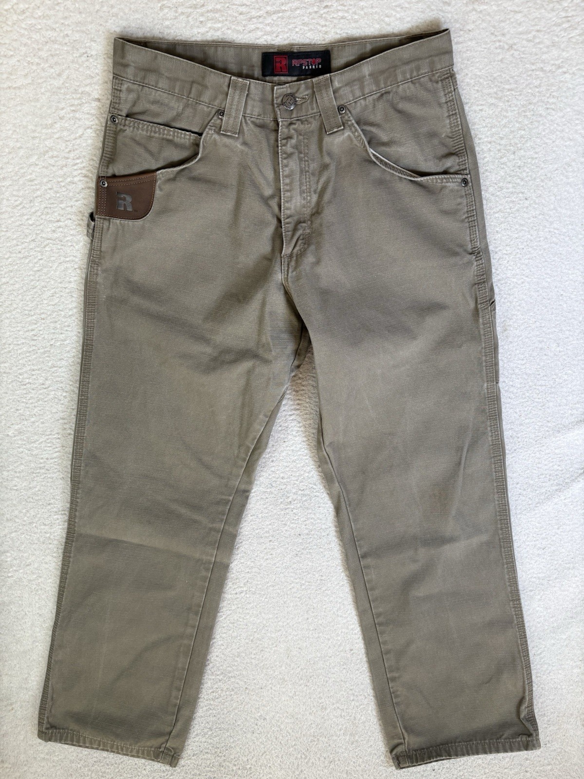 Wrangler Riggs Workwear Carpenter Pants Mens 31×30 Ripstop Canvas Hammer Loop