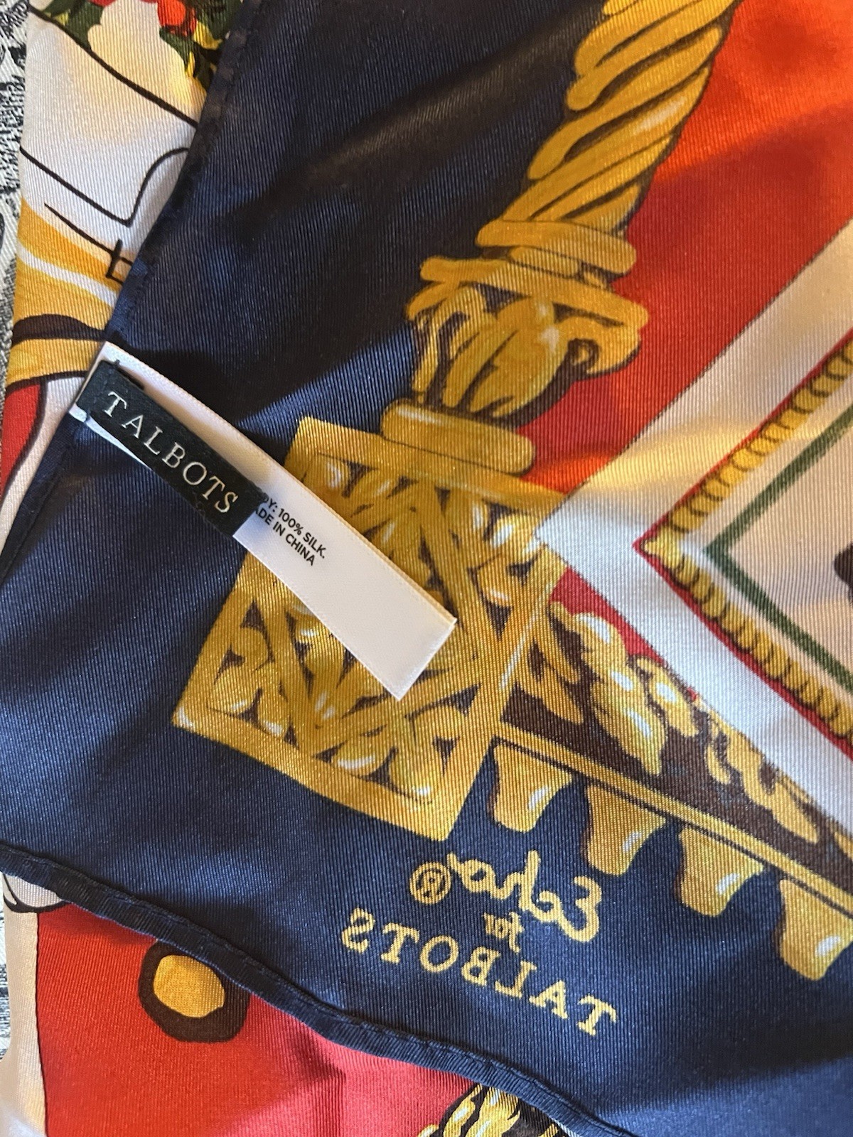 HOLIDAY POSTCARD SILK SQUARE SCARF